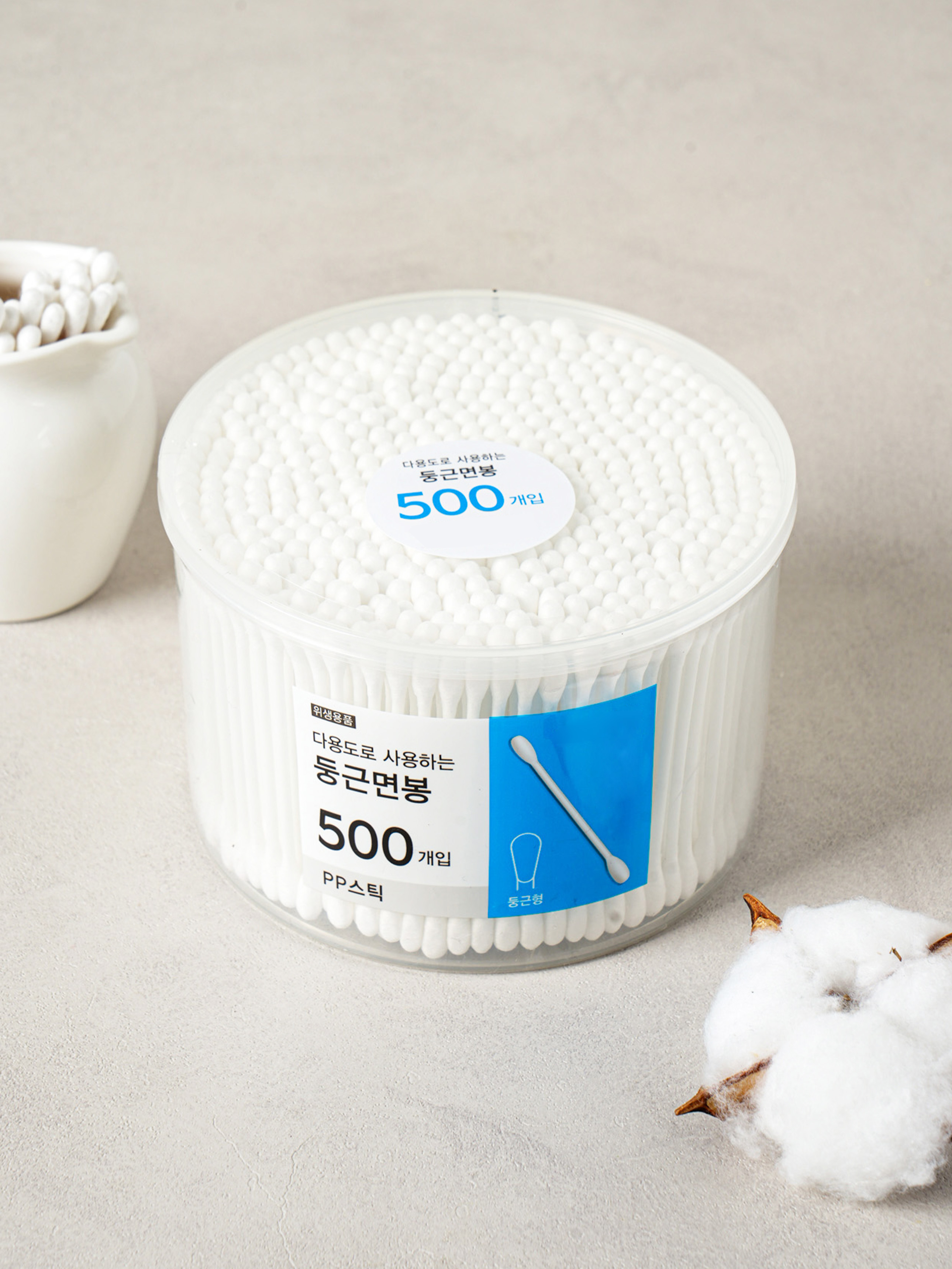 500 PP stick round cotton swabs