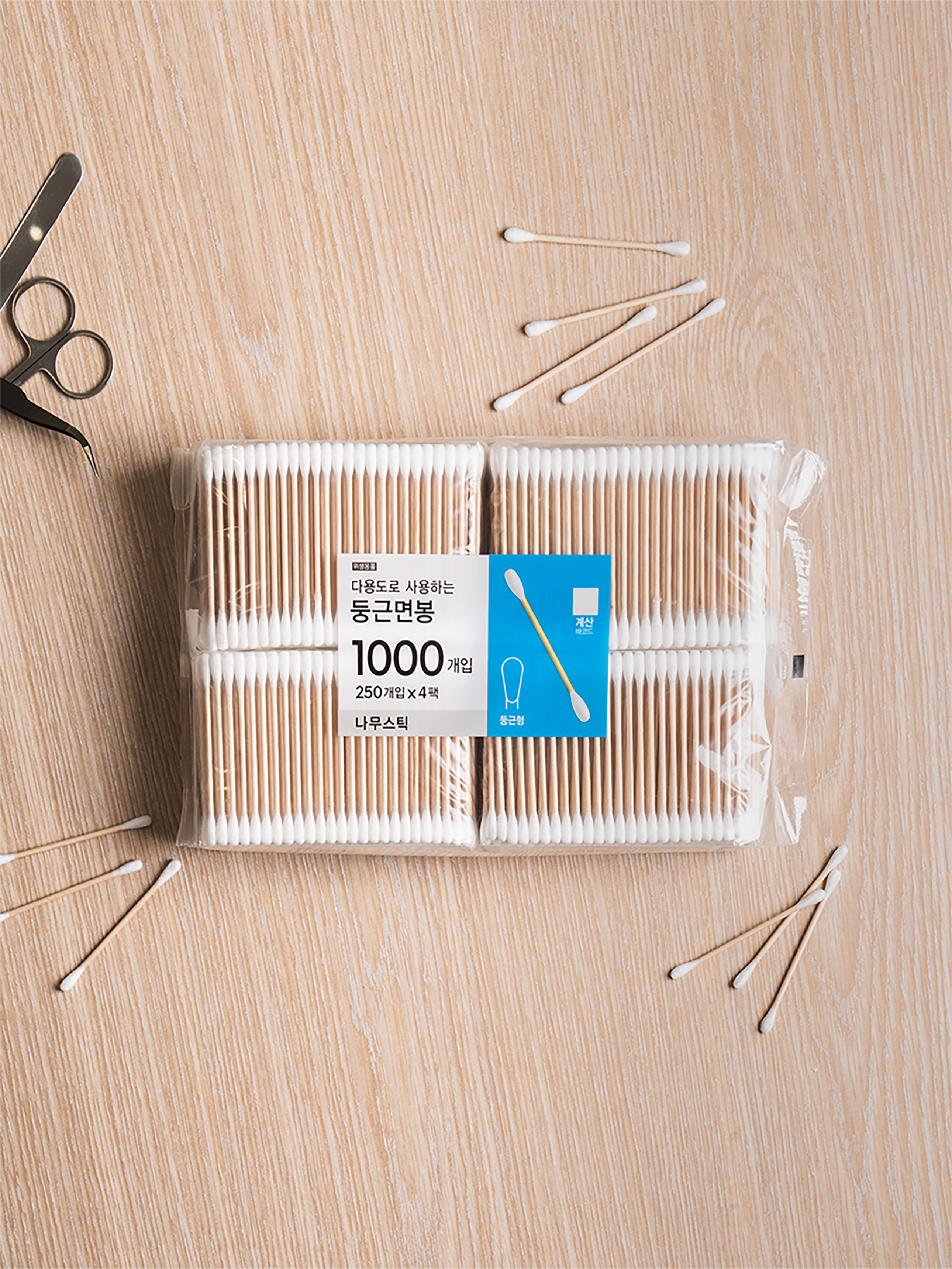 1000 wooden stick round cotton swabs