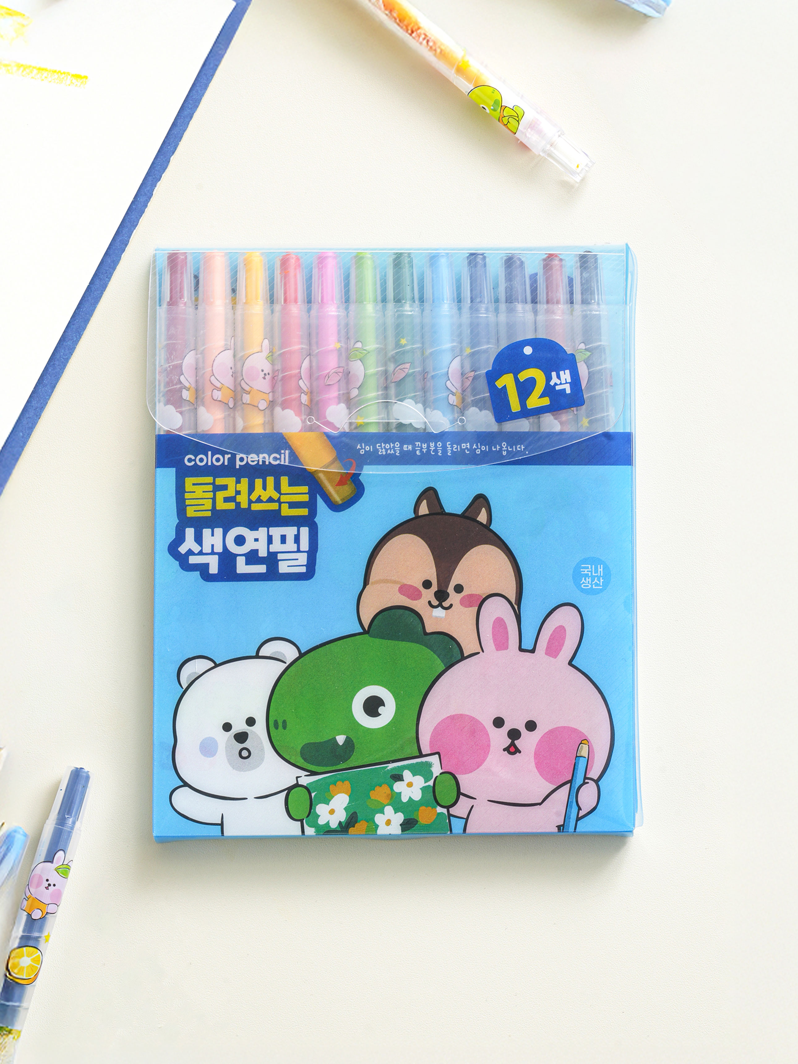 12 color reversible colored pencils