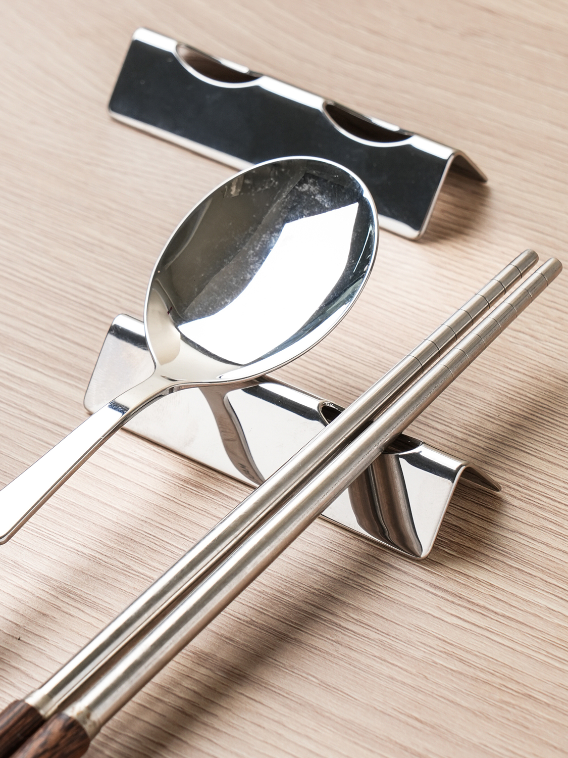 2 stainless steel spoon rests