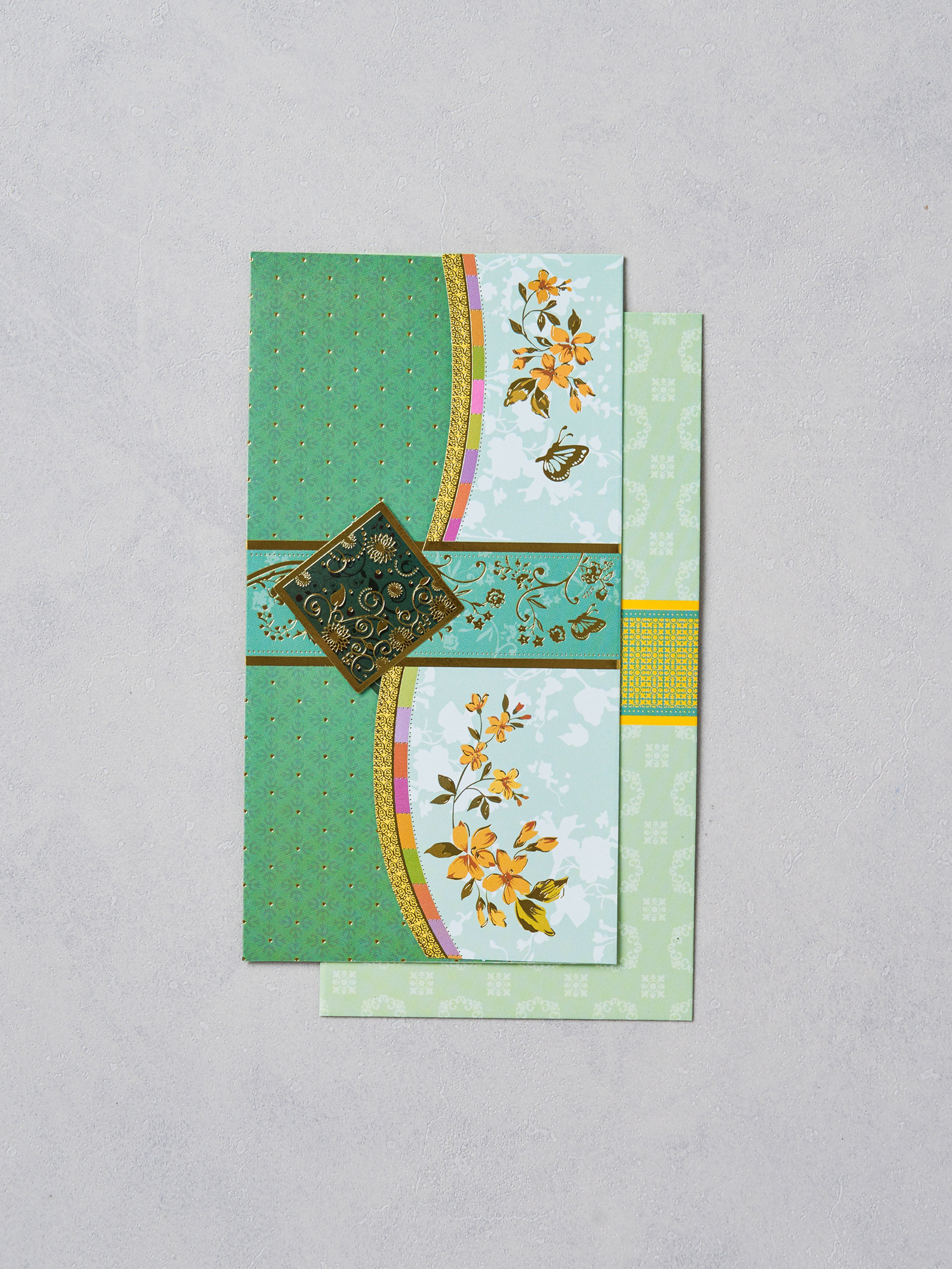 2 sets of traditional design envelopes, green