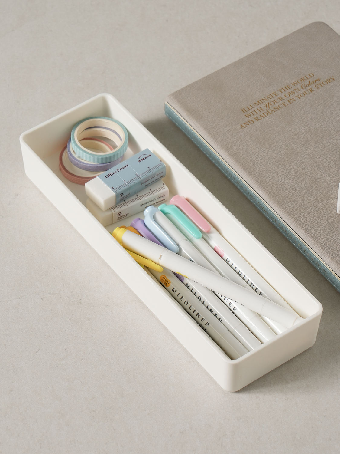 Desk pen tray (approx. 24*7.5*3.5 cm)