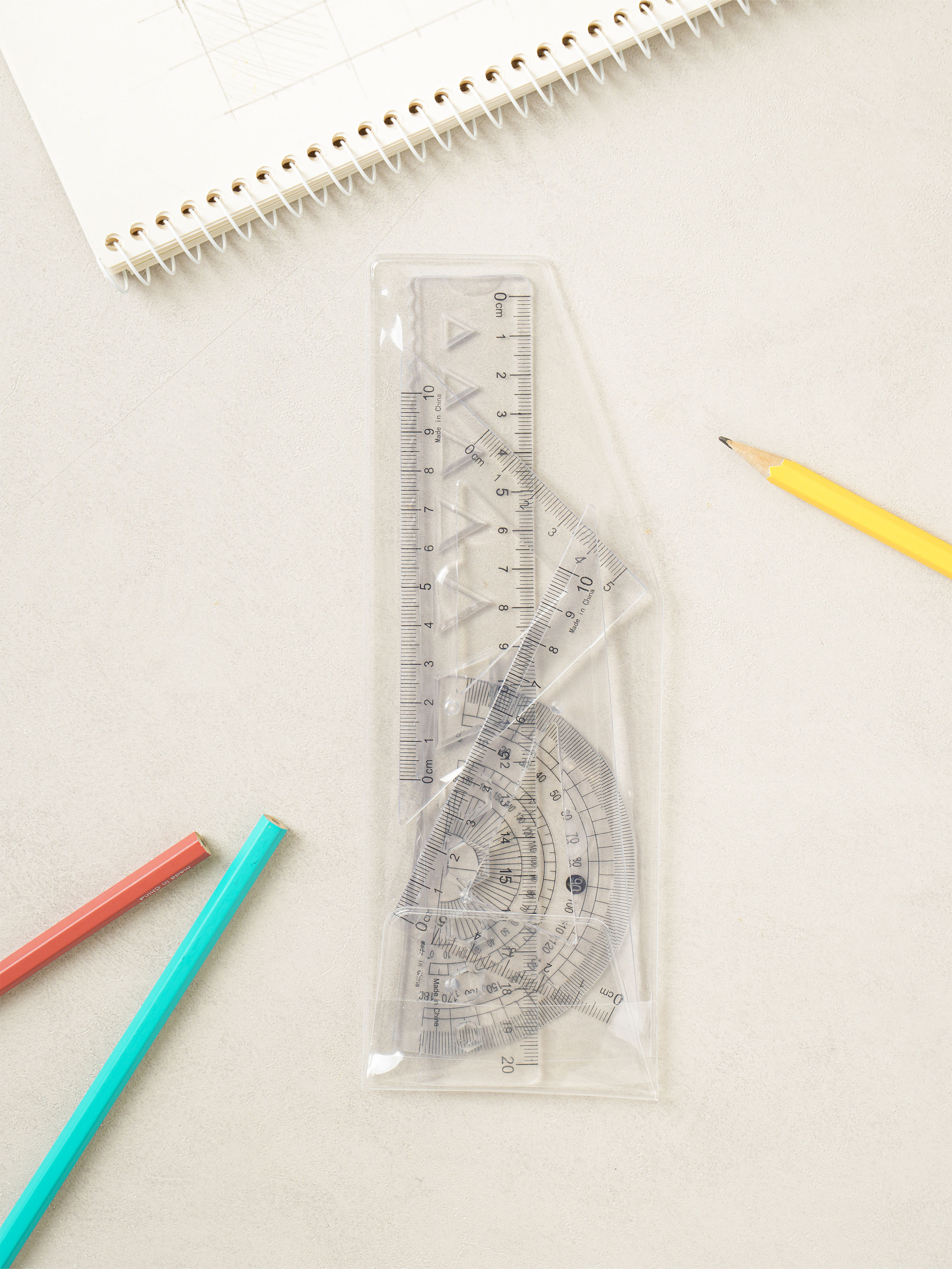 Bent ruler set of 4 pieces