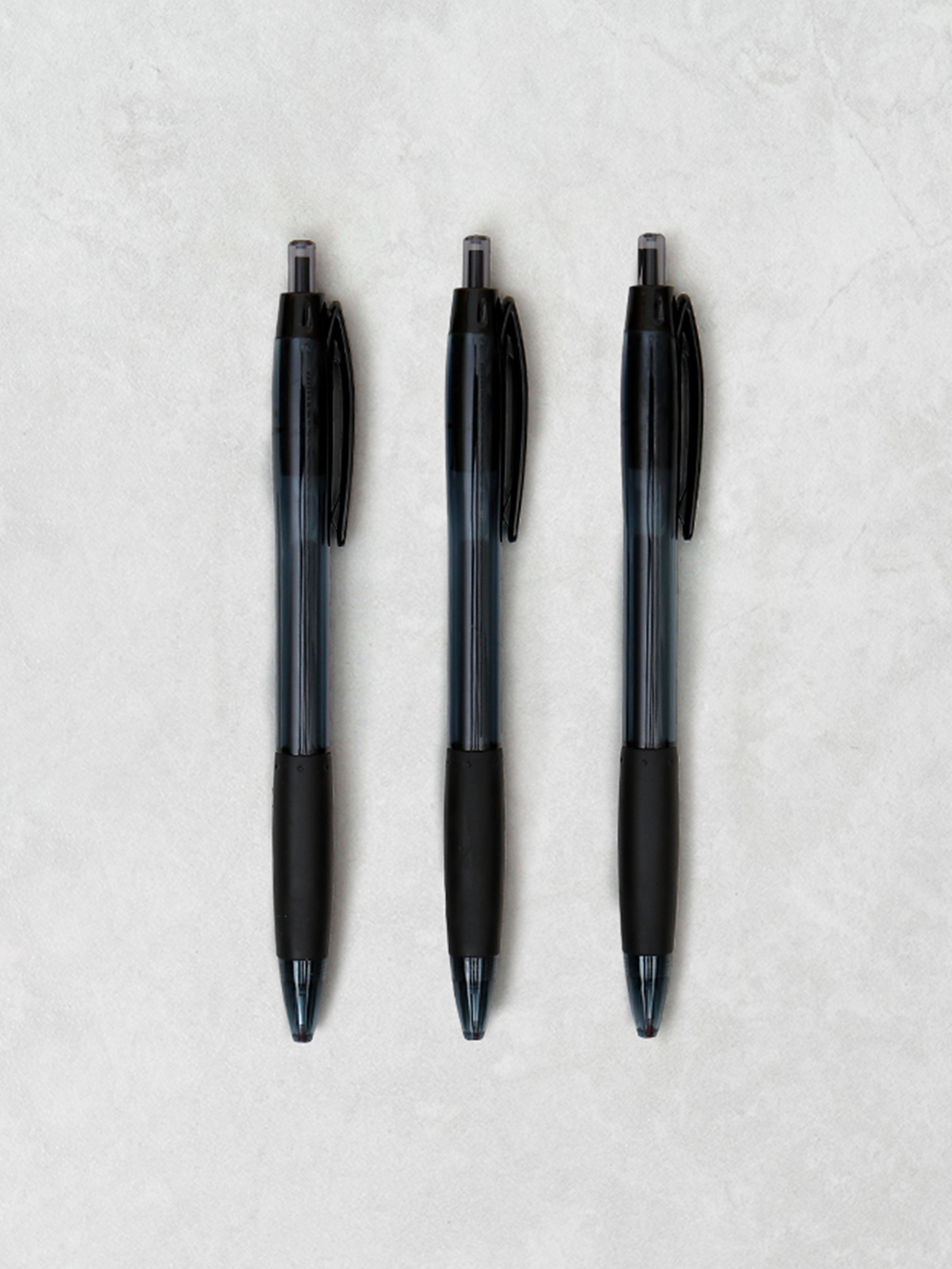 Knock-type gel pens (3 pieces) 0.38mm black