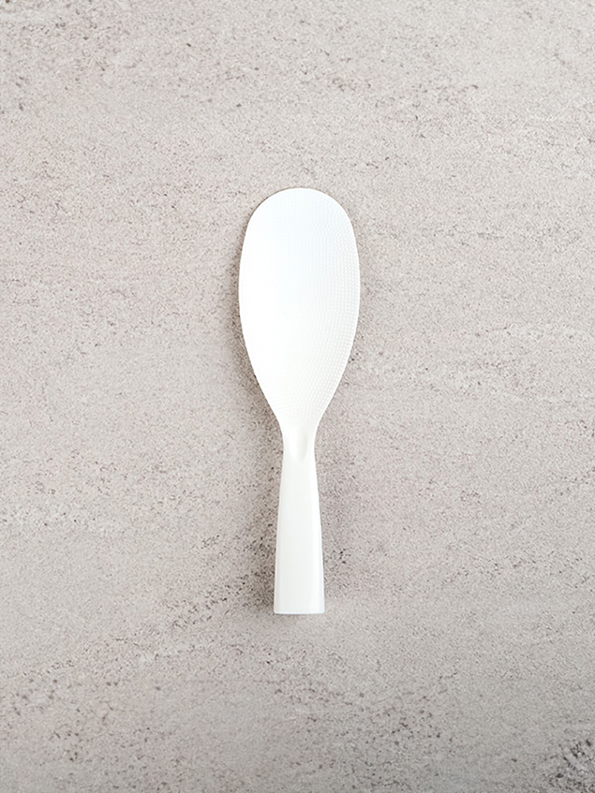 Standing embossed rice spatula white