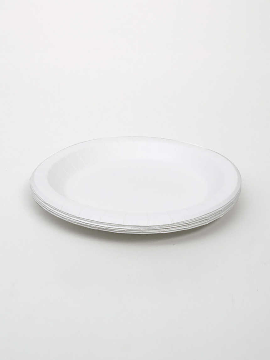10 disposable round paper plates 18cm