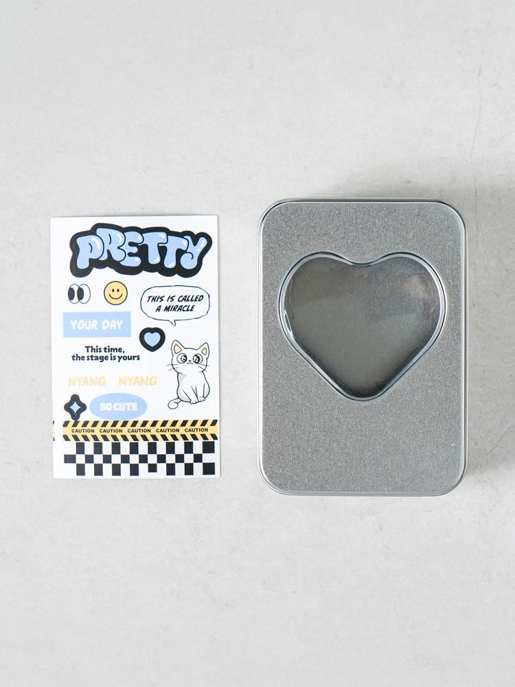 Photo card tin case with stickers