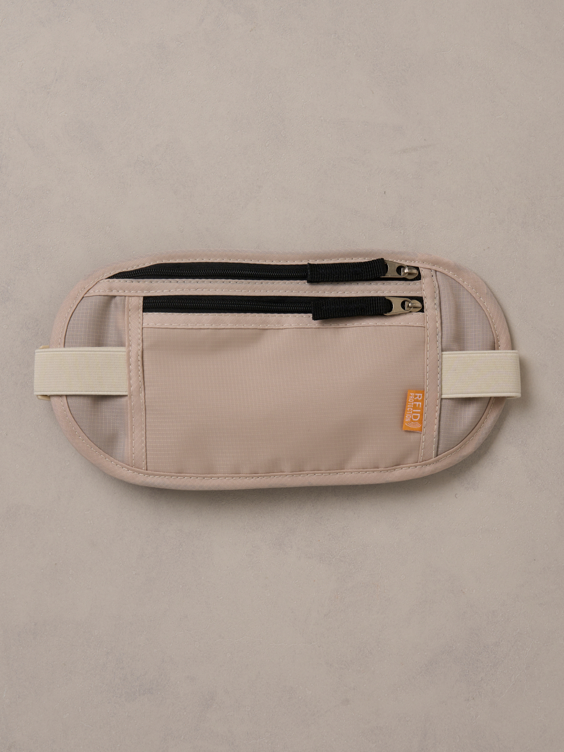 Travel RFID blocking hip sack beige