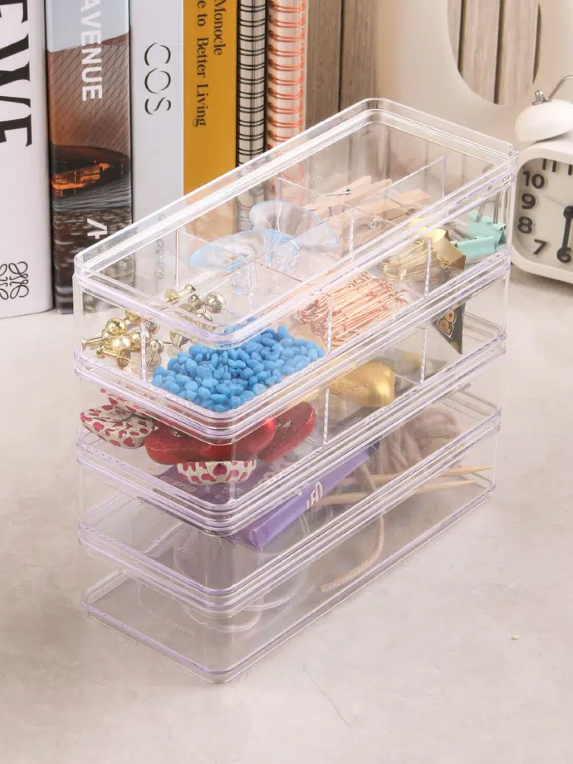 PS lid storage box 6 compartments