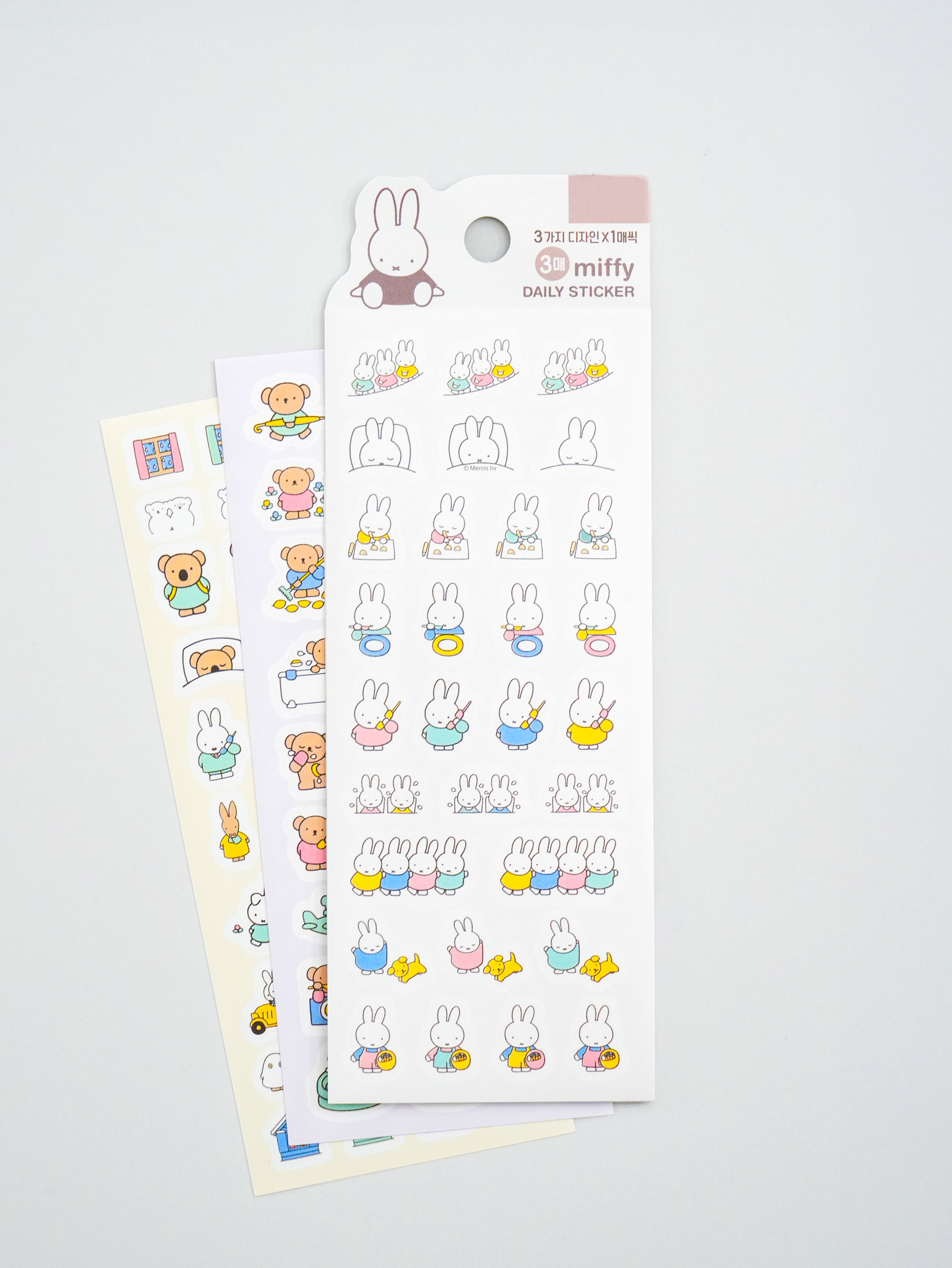 3 pieces of Miffy daily stickers