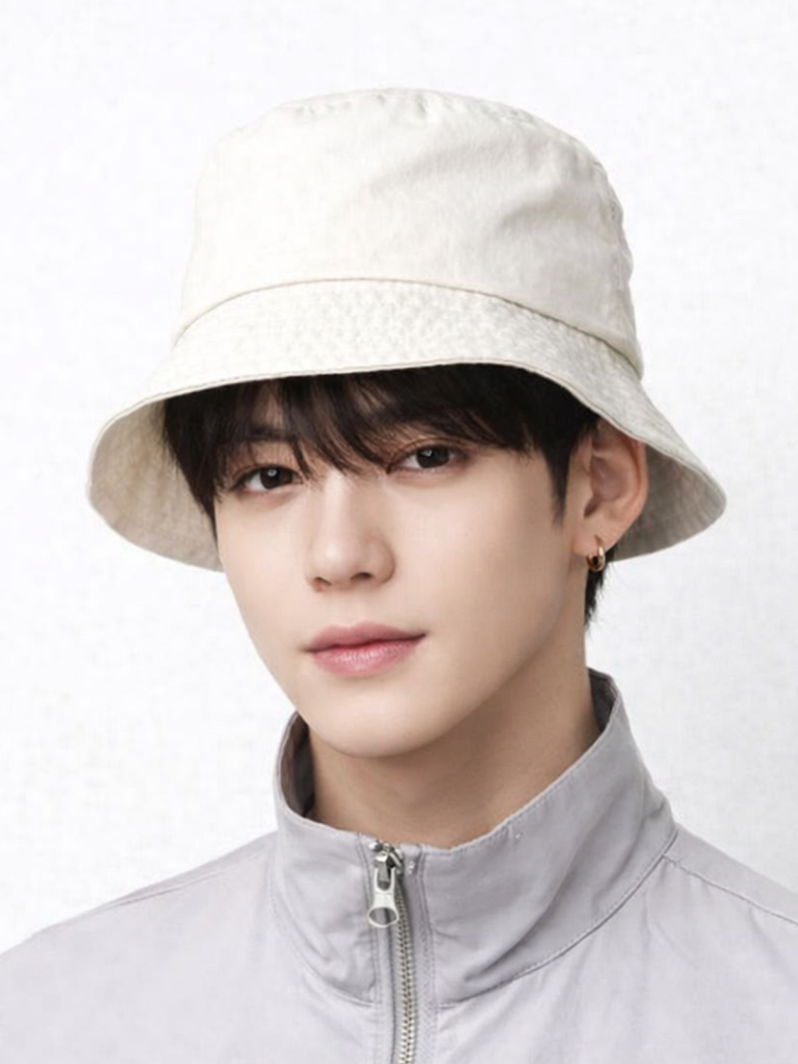 Nylon lightweight outdoor bucket hat ivory