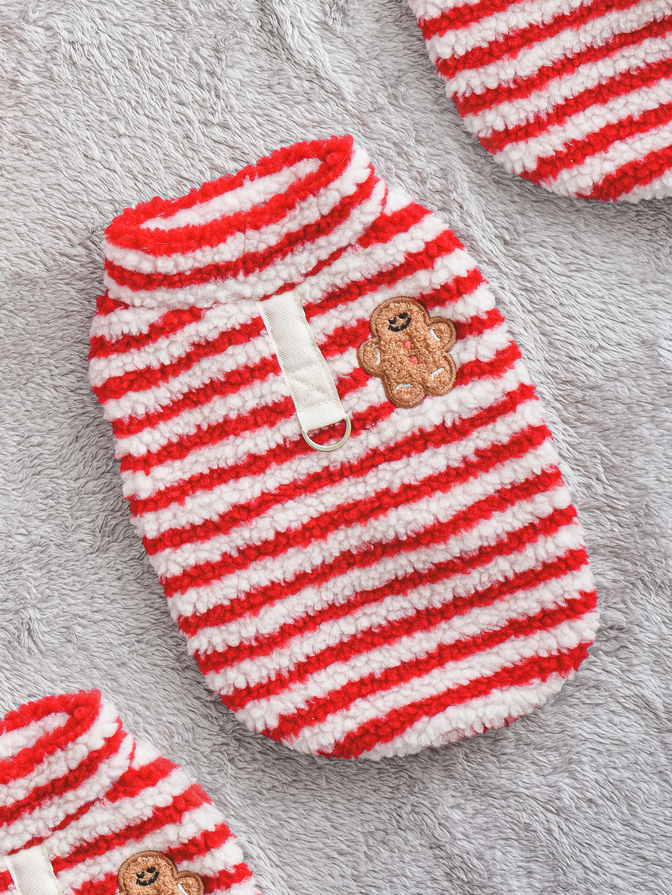[Pet] Bubble Stripe Vest L Red