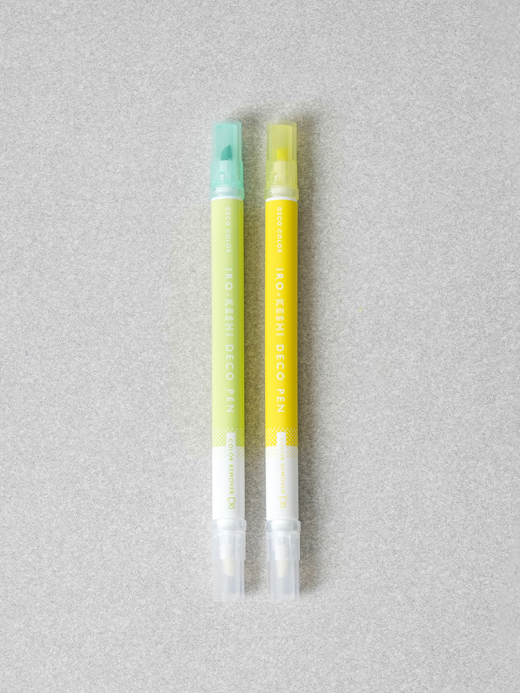 Erasable deco pens (2 pack) green & yellow