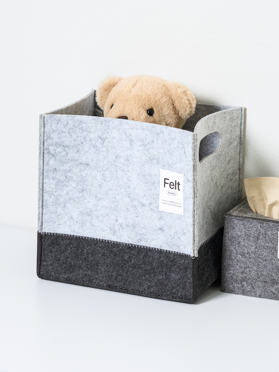 Foldable Felt Basket Modern Medium