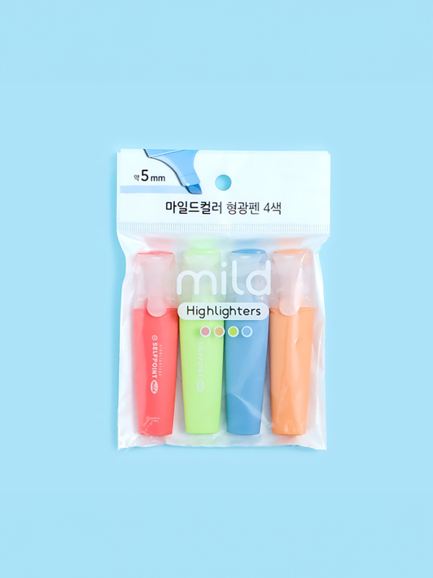 4 flat highlighters 5mm