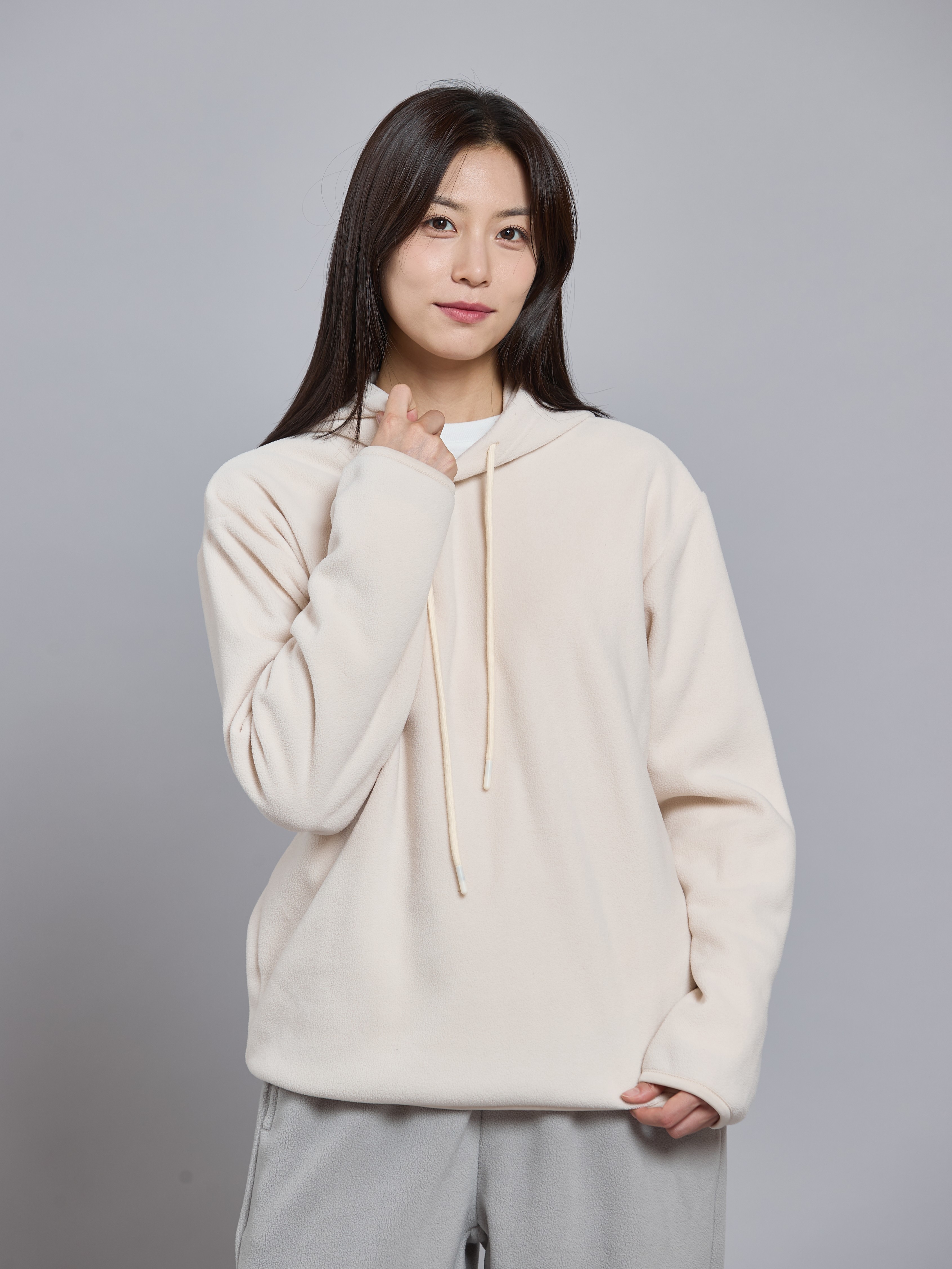 [Common]Fleece Hoodie M Ivory
