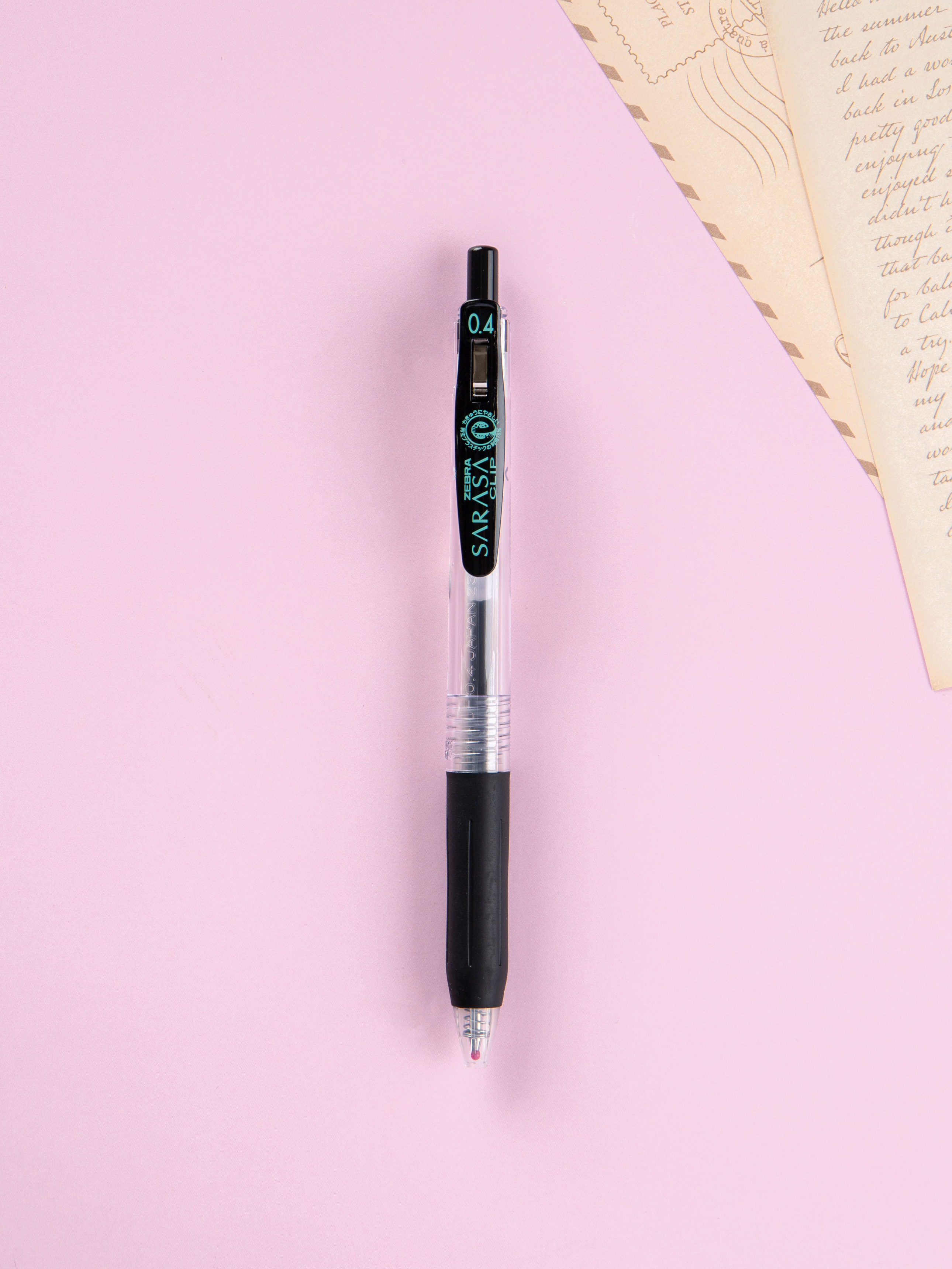 Sarasa clip black ballpoint pen 0.4mm