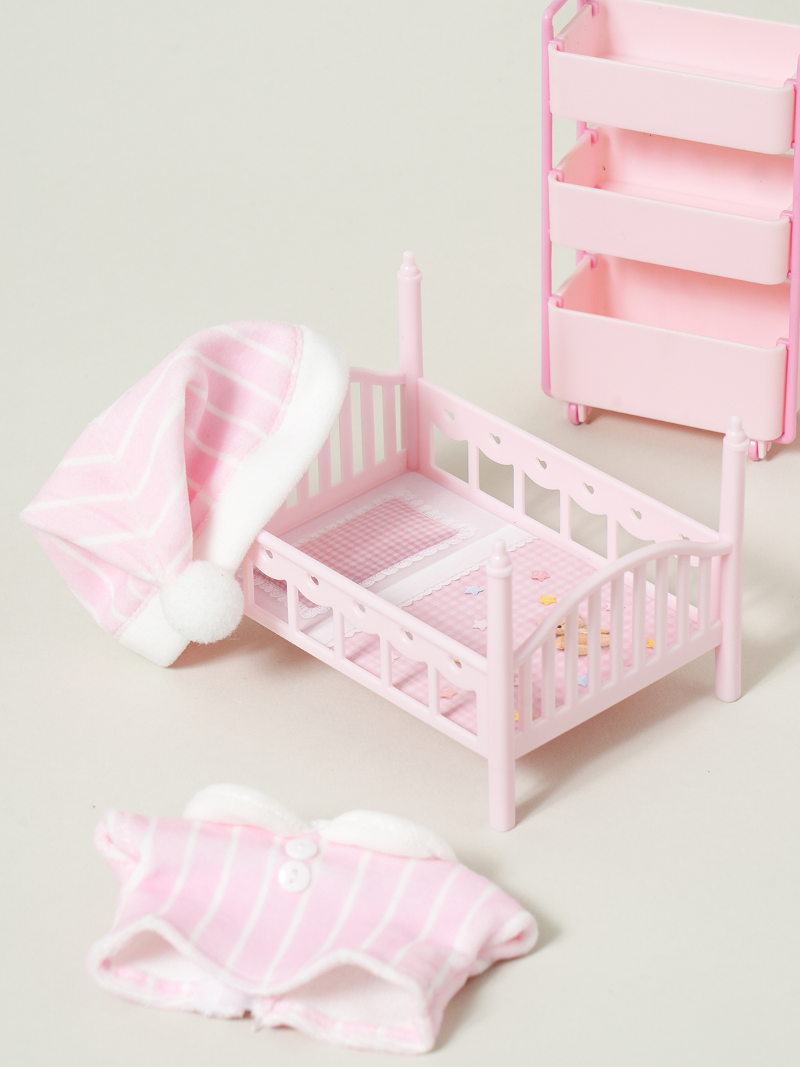 인형 DIY 소품 침대 핑크