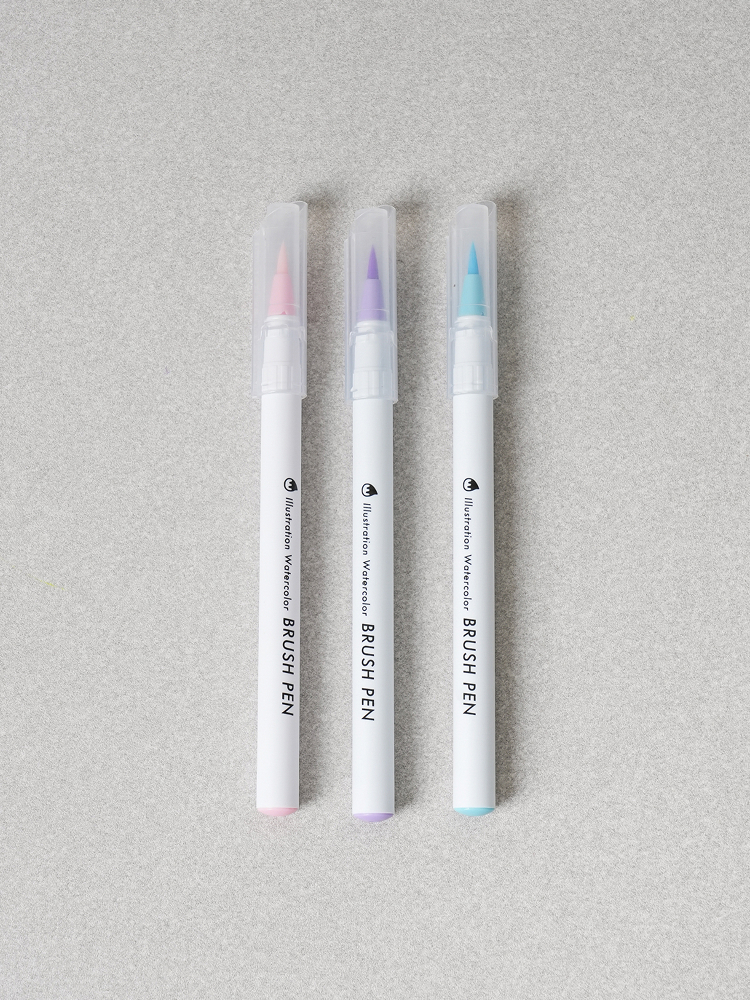 Real brush pen 3-pack, soft pink tone