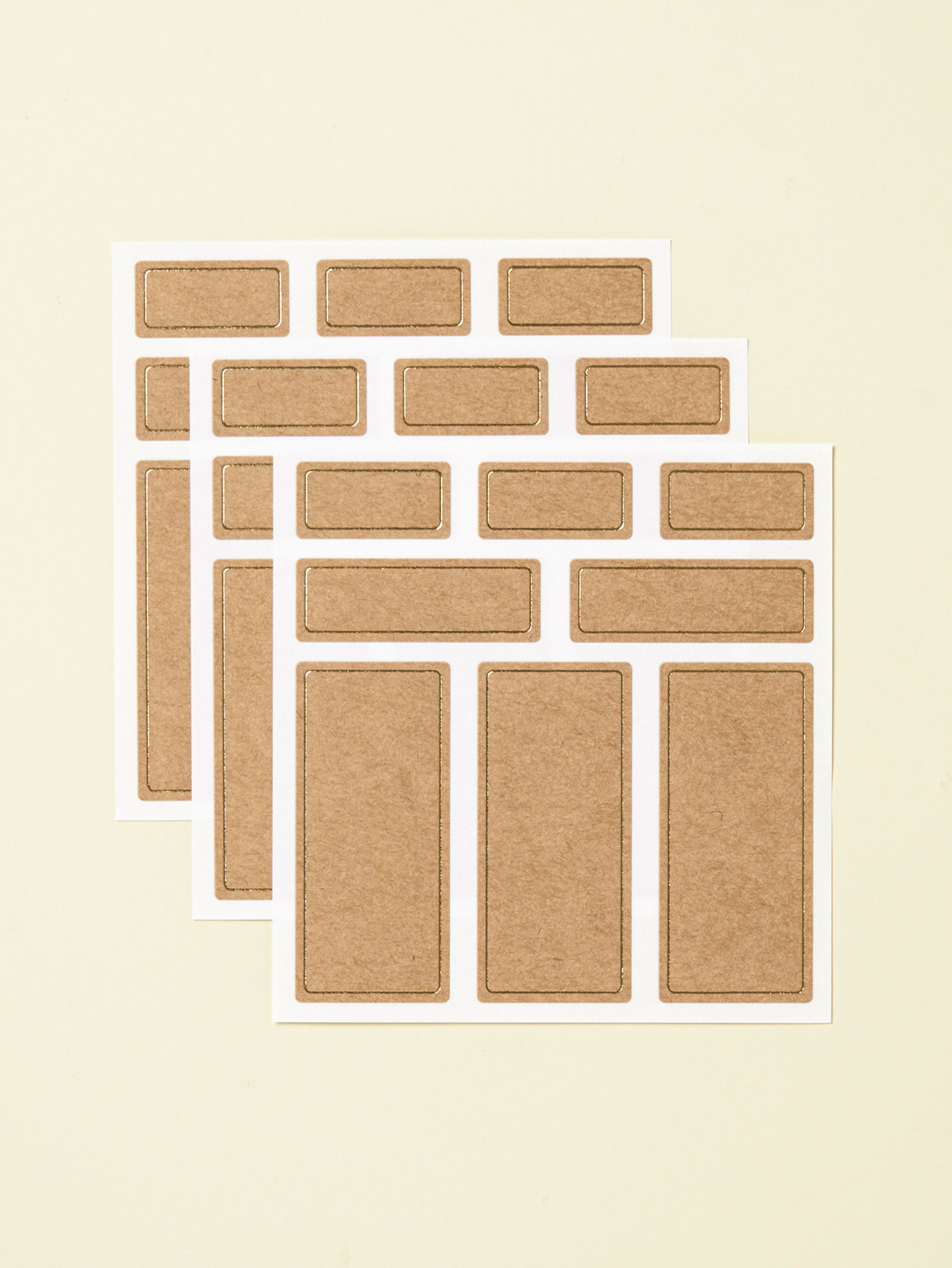 3 pieces of Japanese crafted 3 size gold foil labels