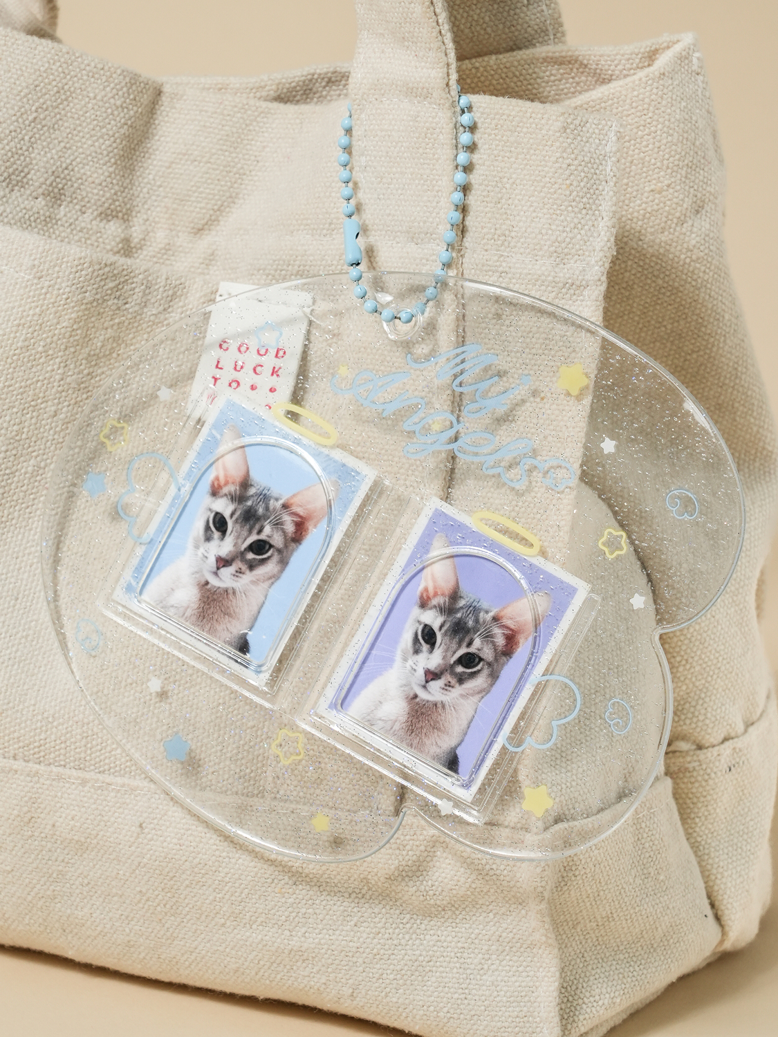 2 glitter ID photo holders