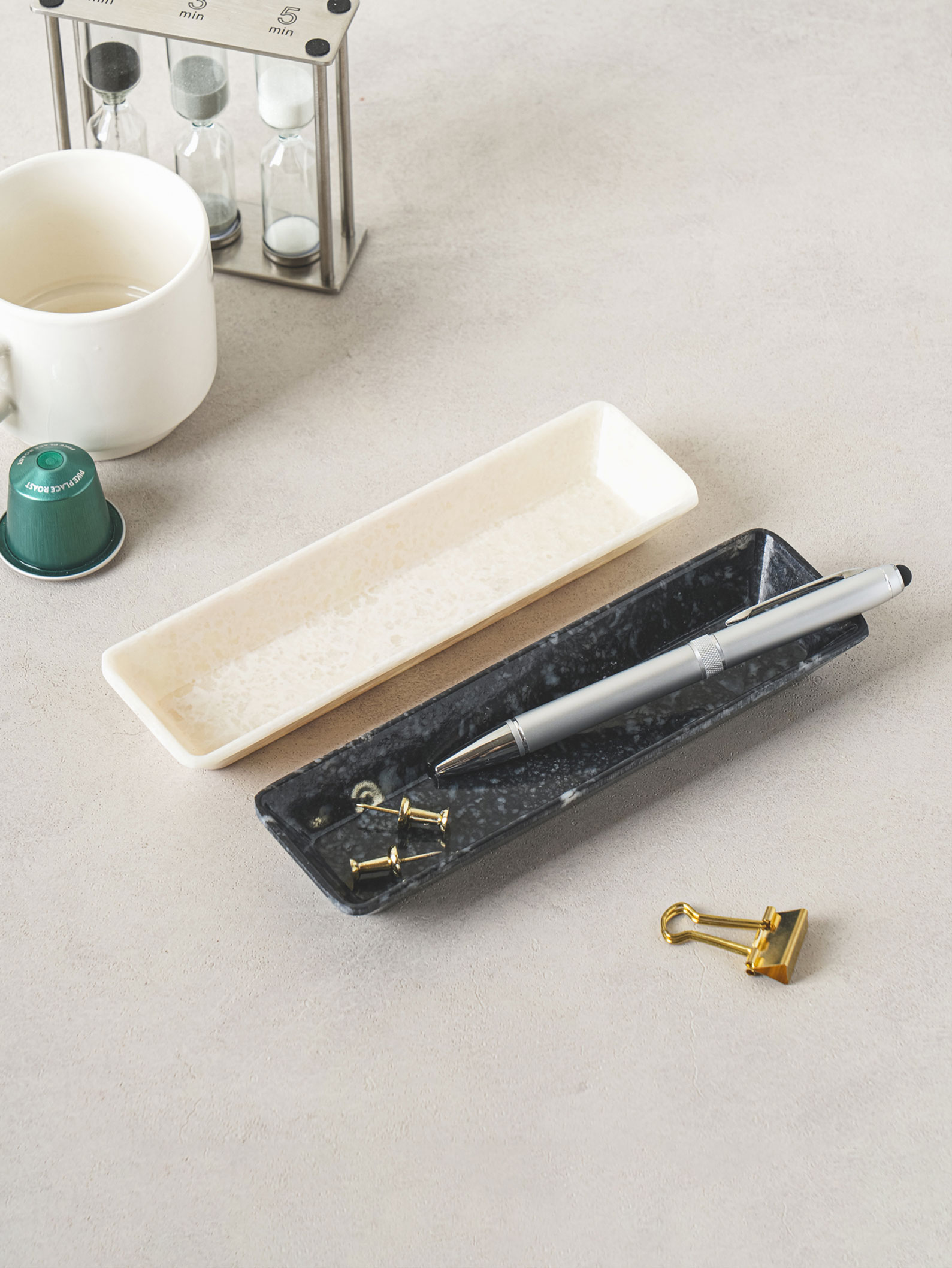 Office simple pen tray 2pcs