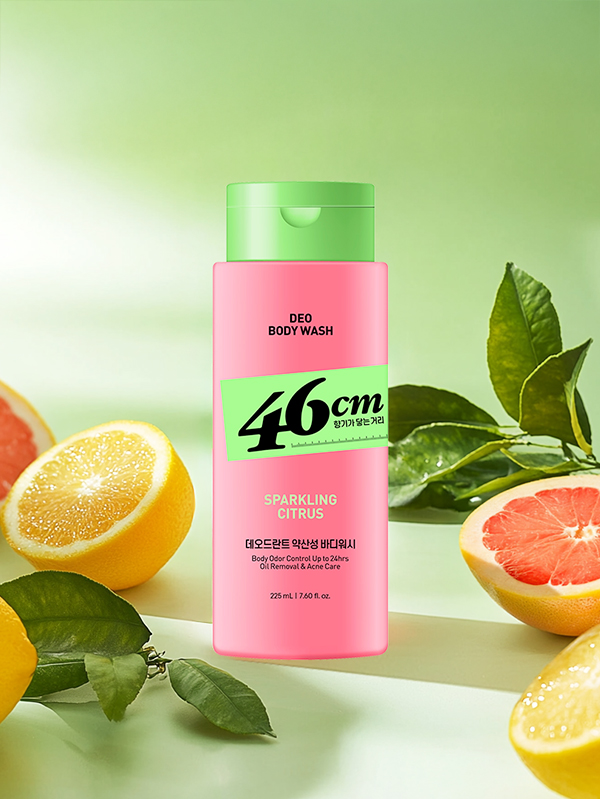 46cm 체취솔루션 데오드란트 바디워시 스파클링 시트러스향 225 ml