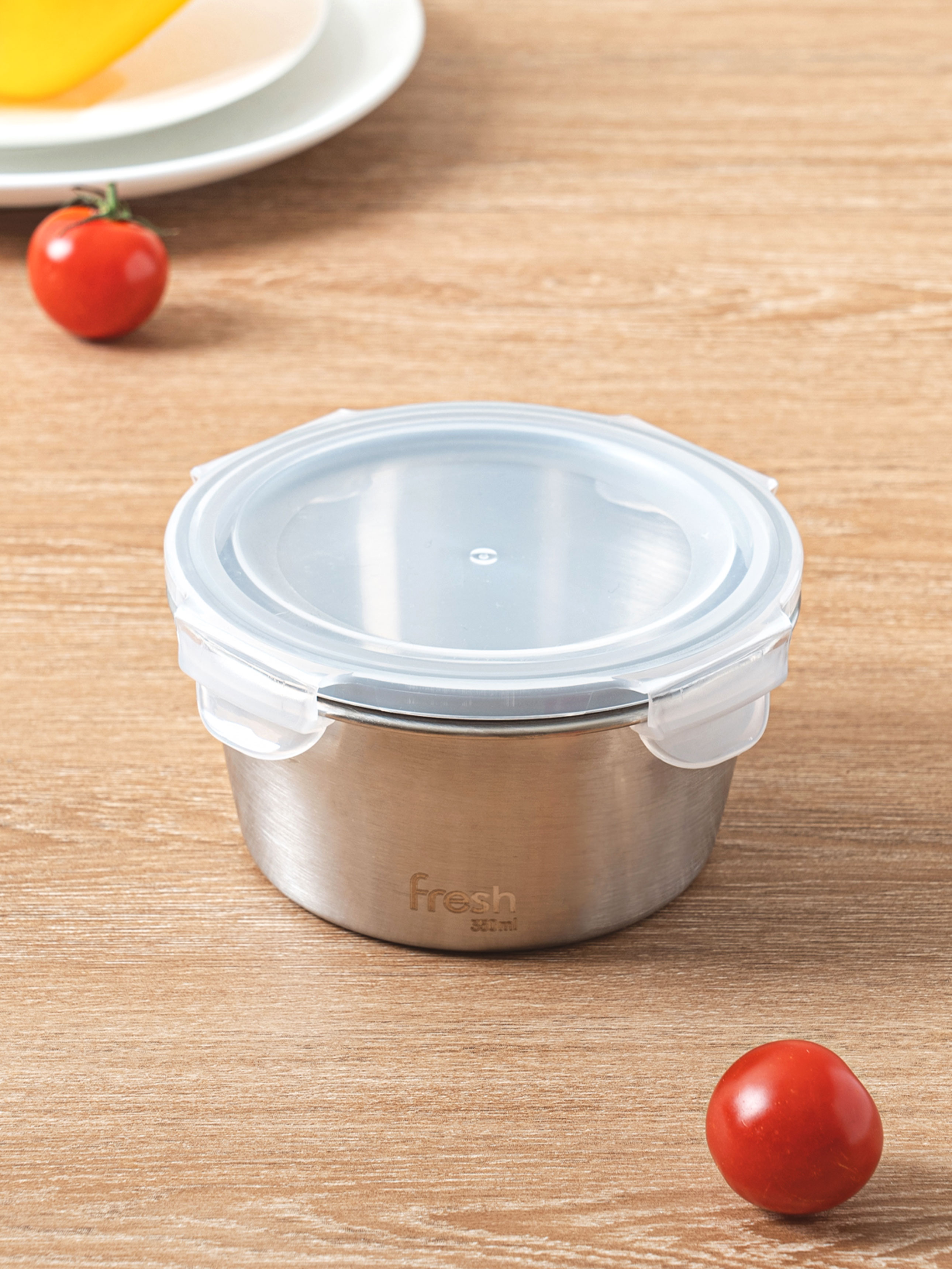 Stainless steel round sealed container 350 ml