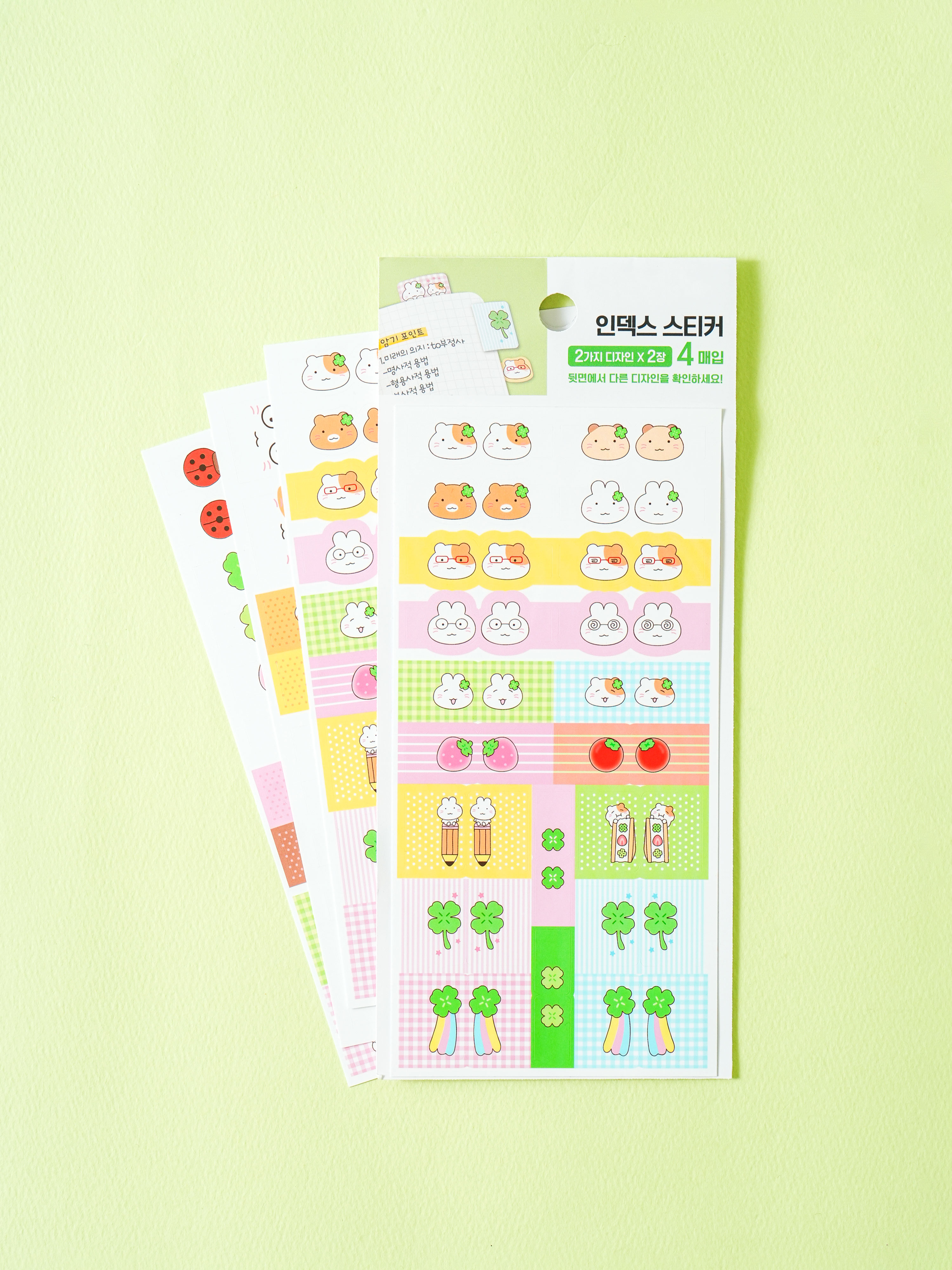 4 lucky index stickers