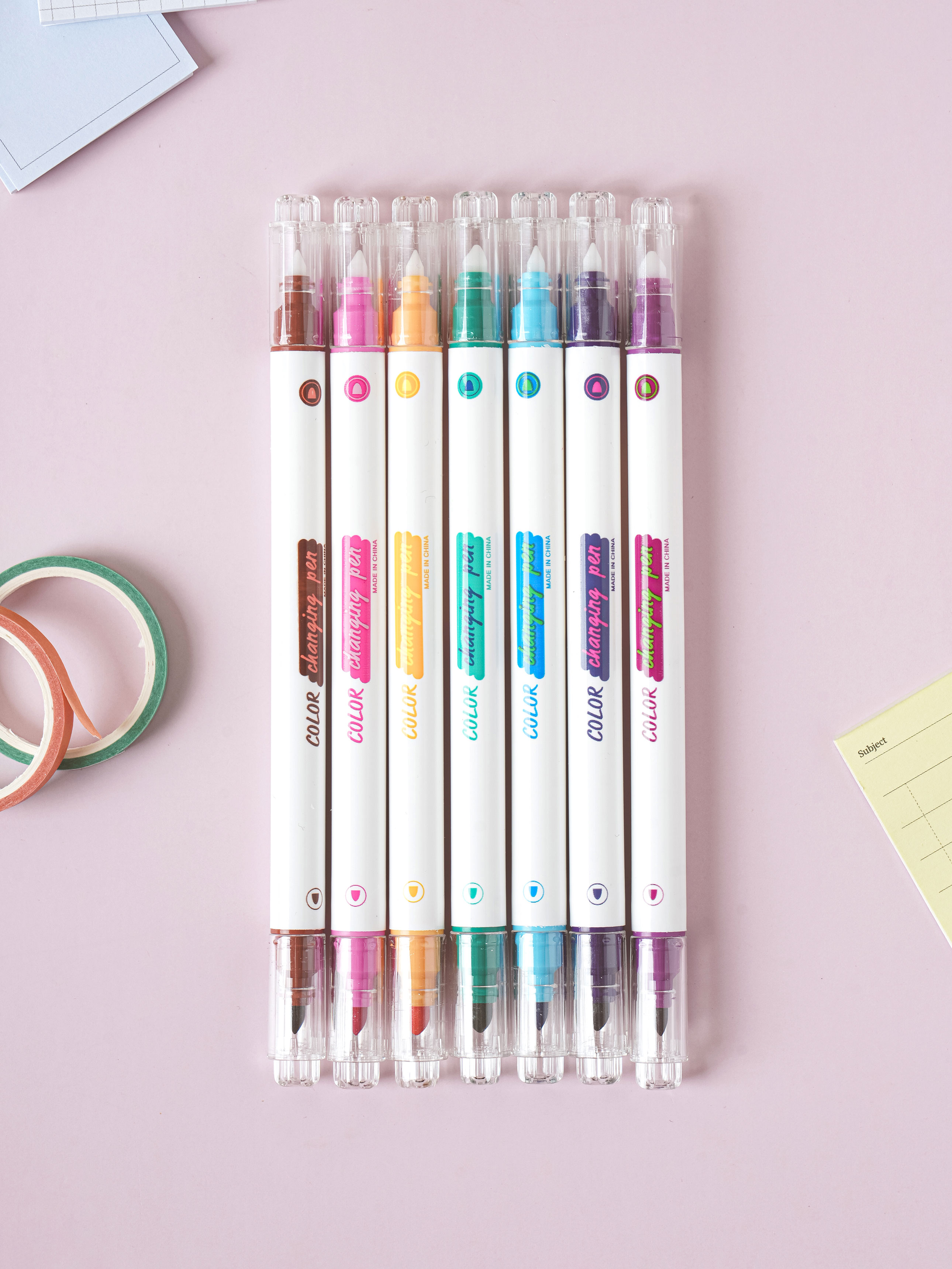 Set of 7 color change deco pens