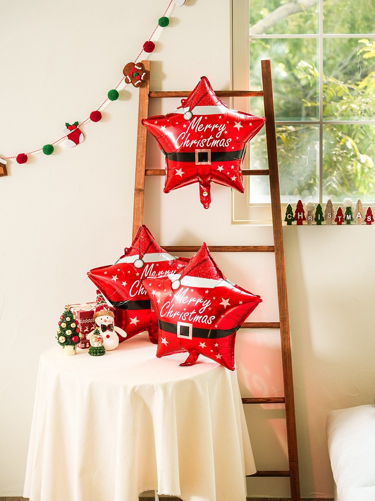 Christmas at Home Foil Balloon Stars 3 Pieces