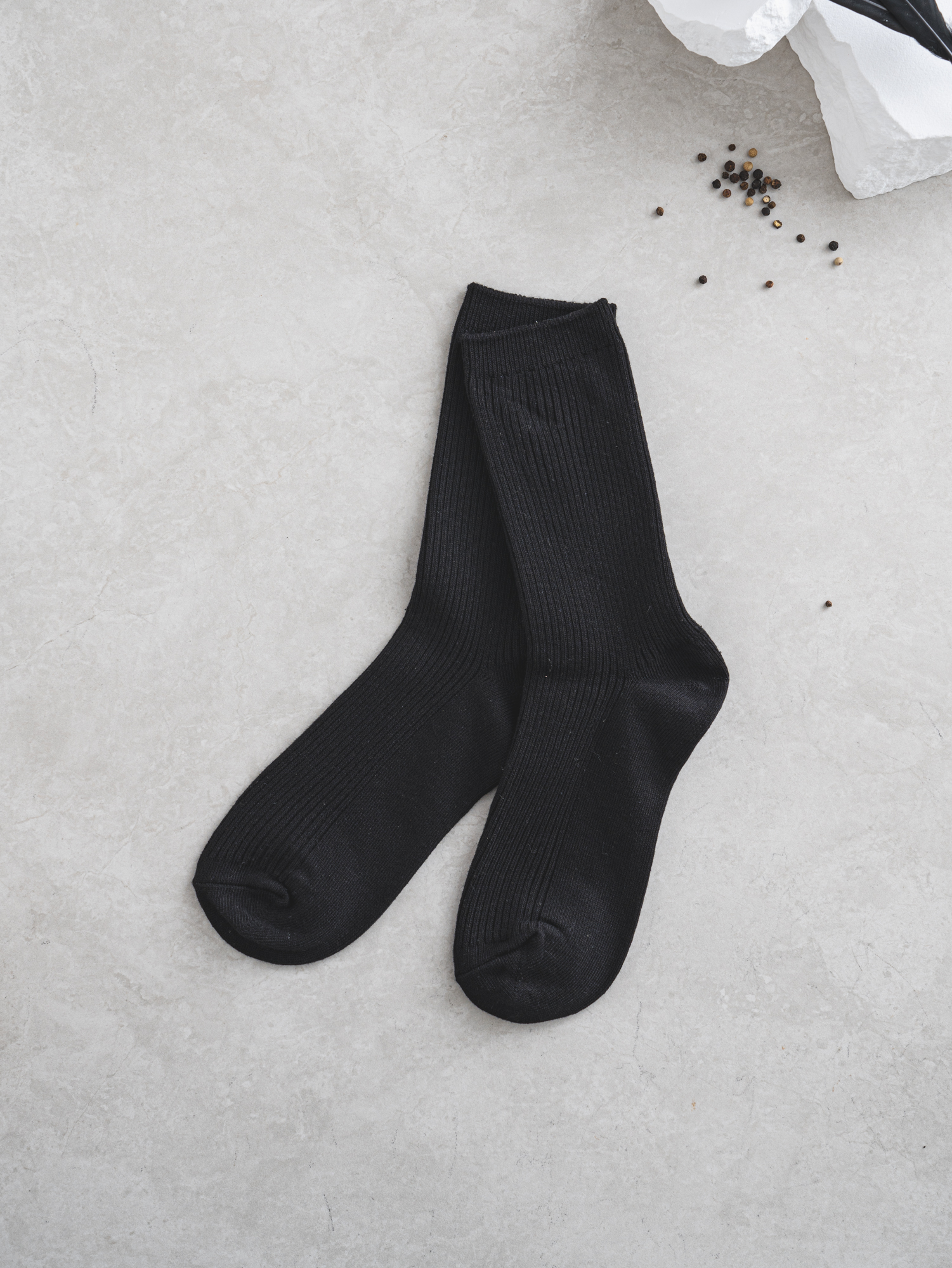Monfoot Women's Ribbed Longwood Socks Black