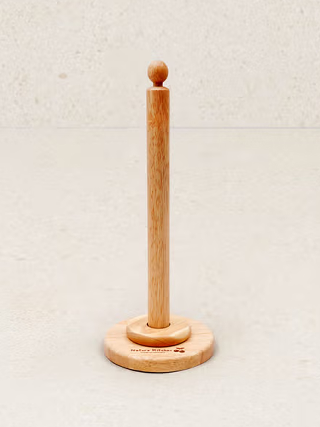 Rubber wood kitchen towel holder