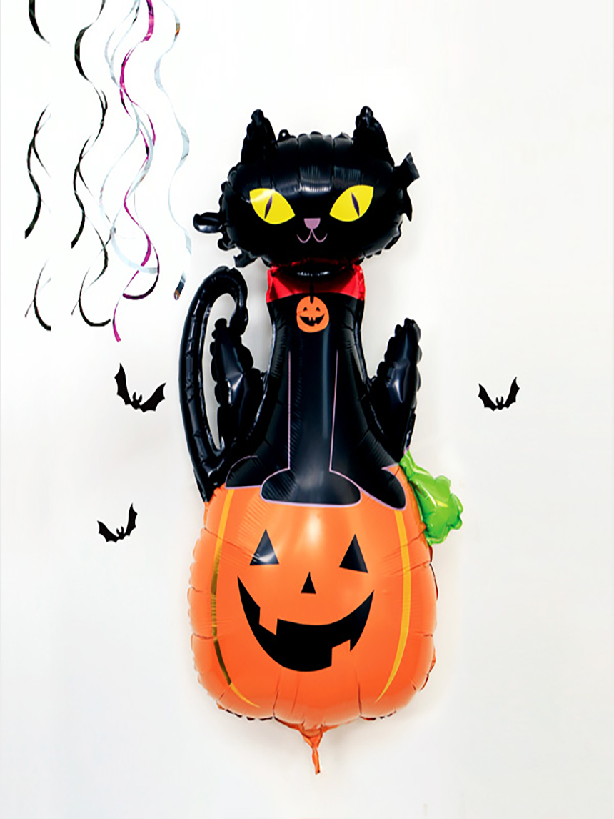 Halloween Cat Pumpkin Foil Balloon