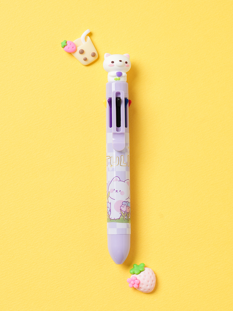 8 colors ballpoint pen 0.7 mm mixed purple
