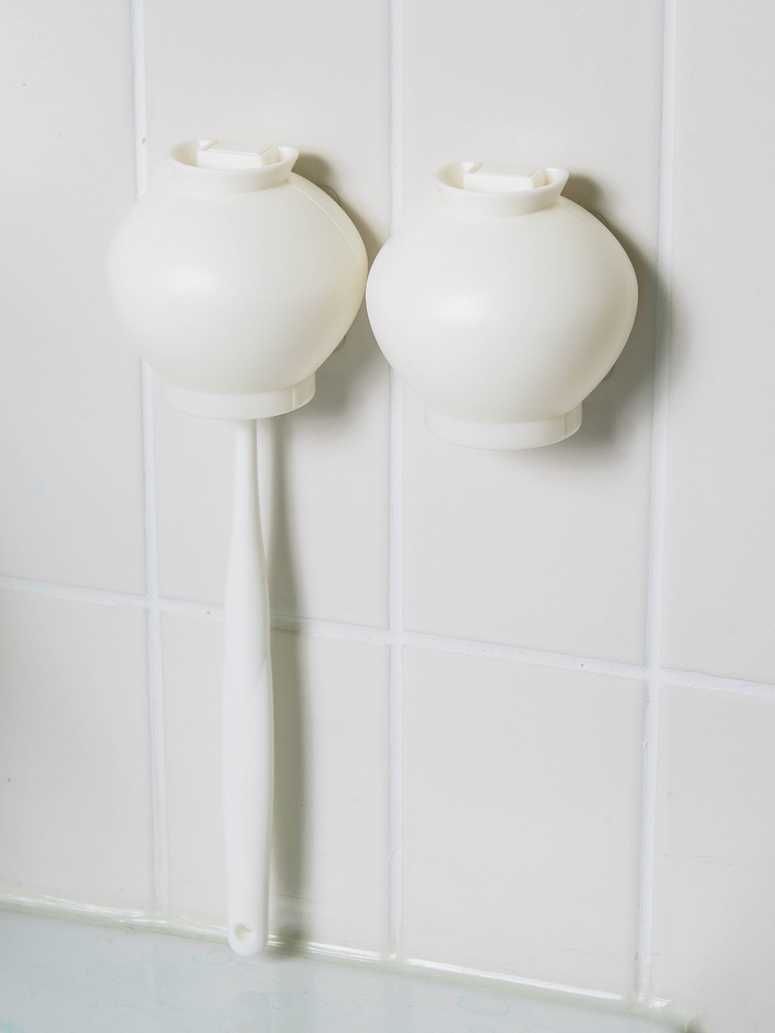 Moon jar adhesive toothbrush holder, 2 pieces per pack