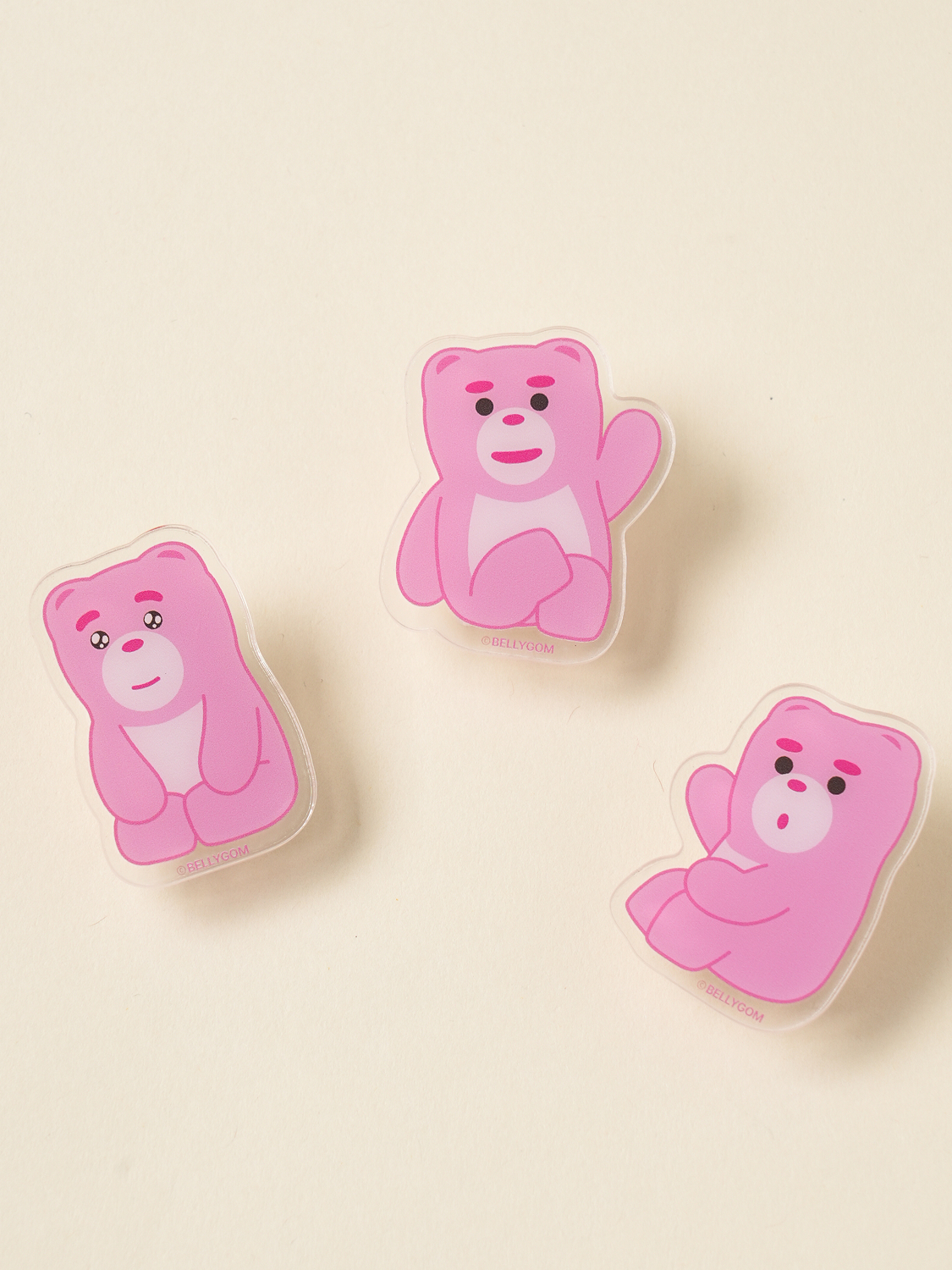 벨리곰 아크릴 모양 집게 3개입