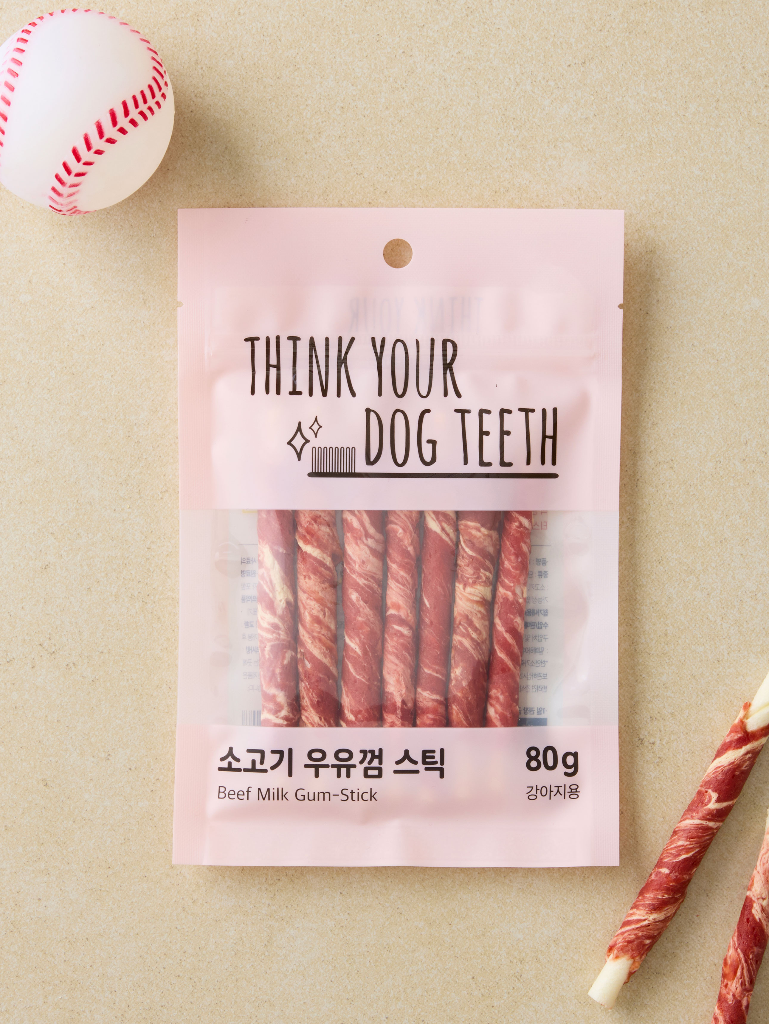 [Pet] Think Your Dog Teeth Milk Gum Stick 80 g Beef