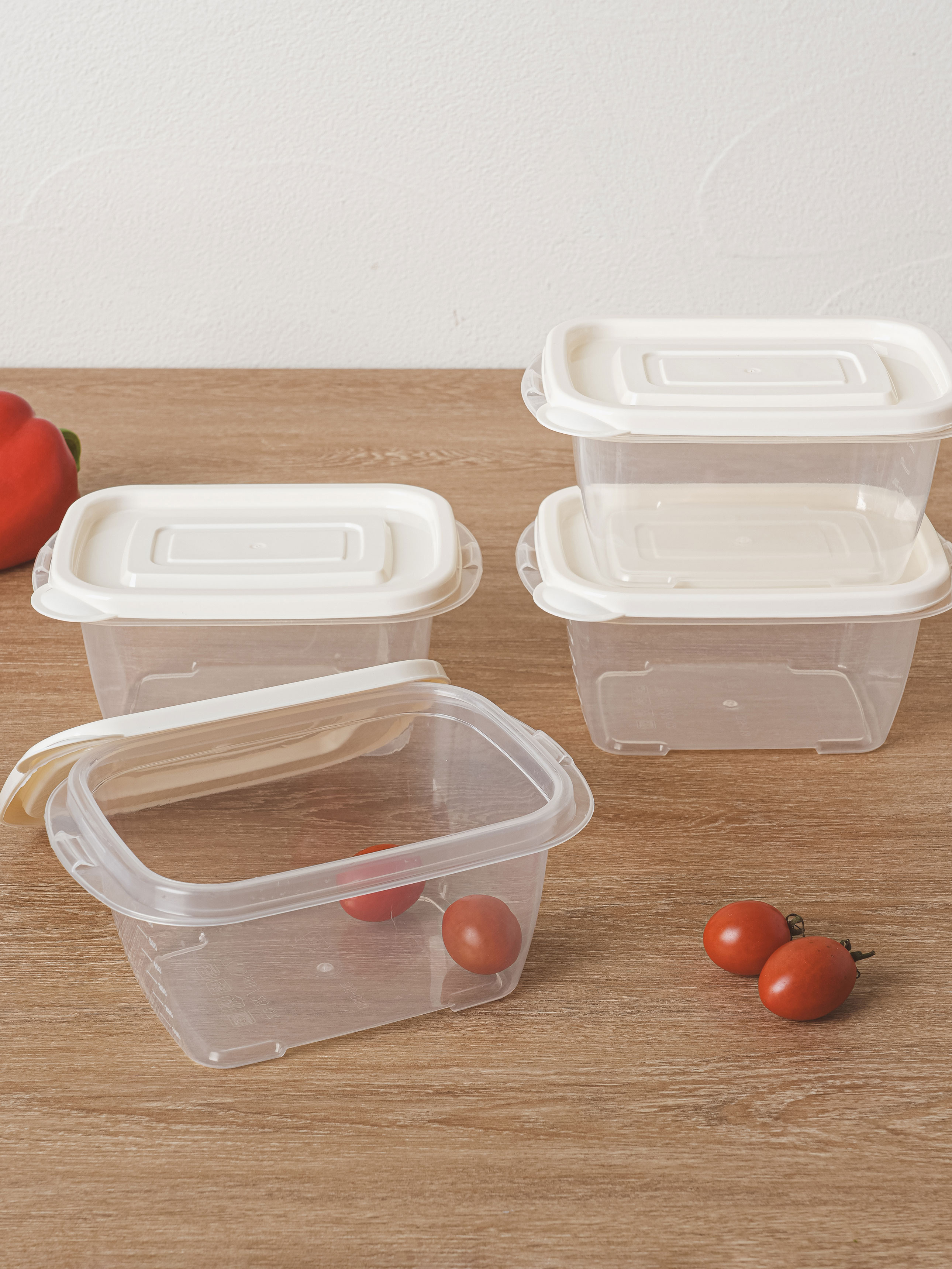 TARK Rectangular High Convenient Container 750ml 4 Pack White