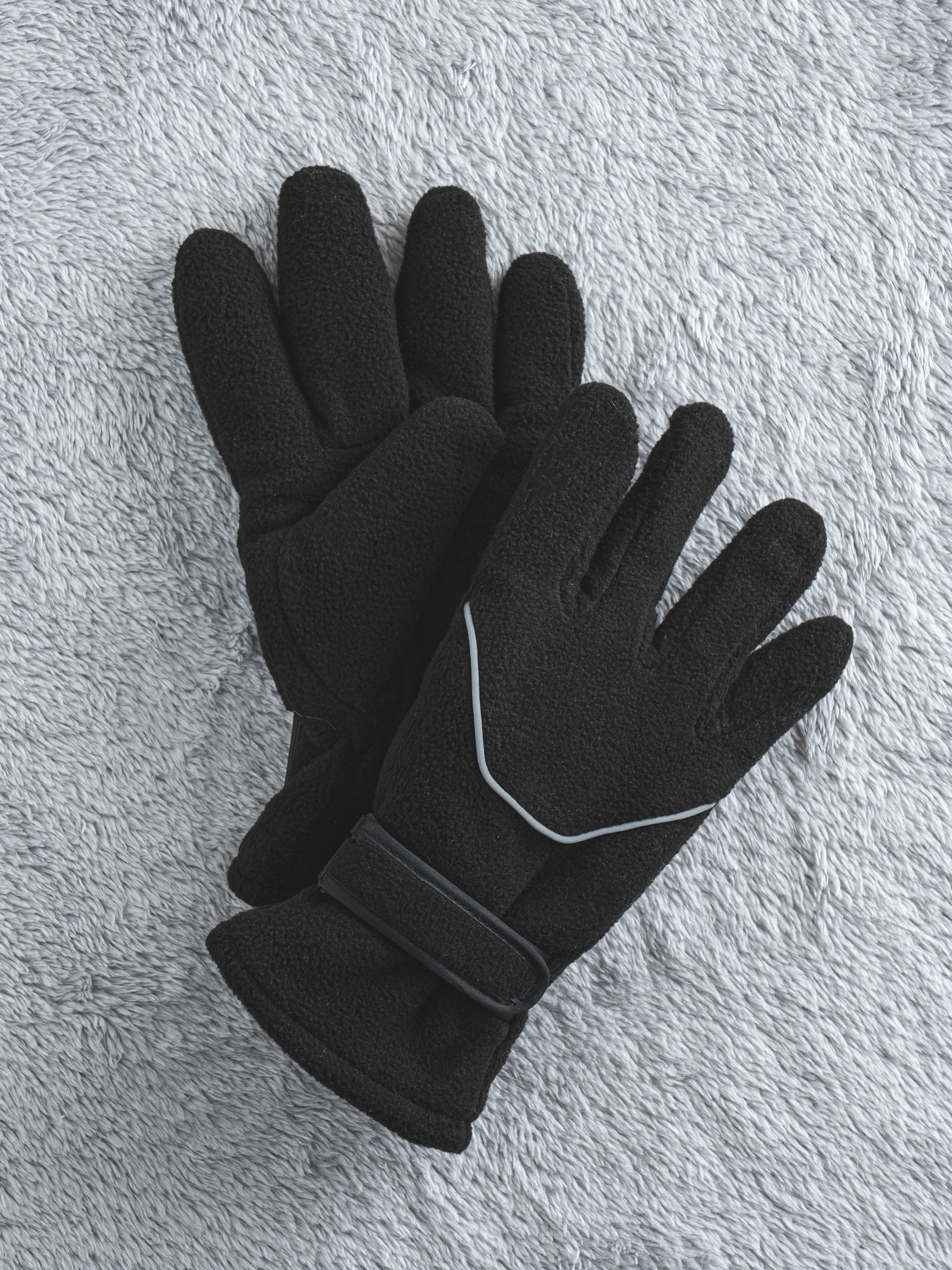 line point gloves black