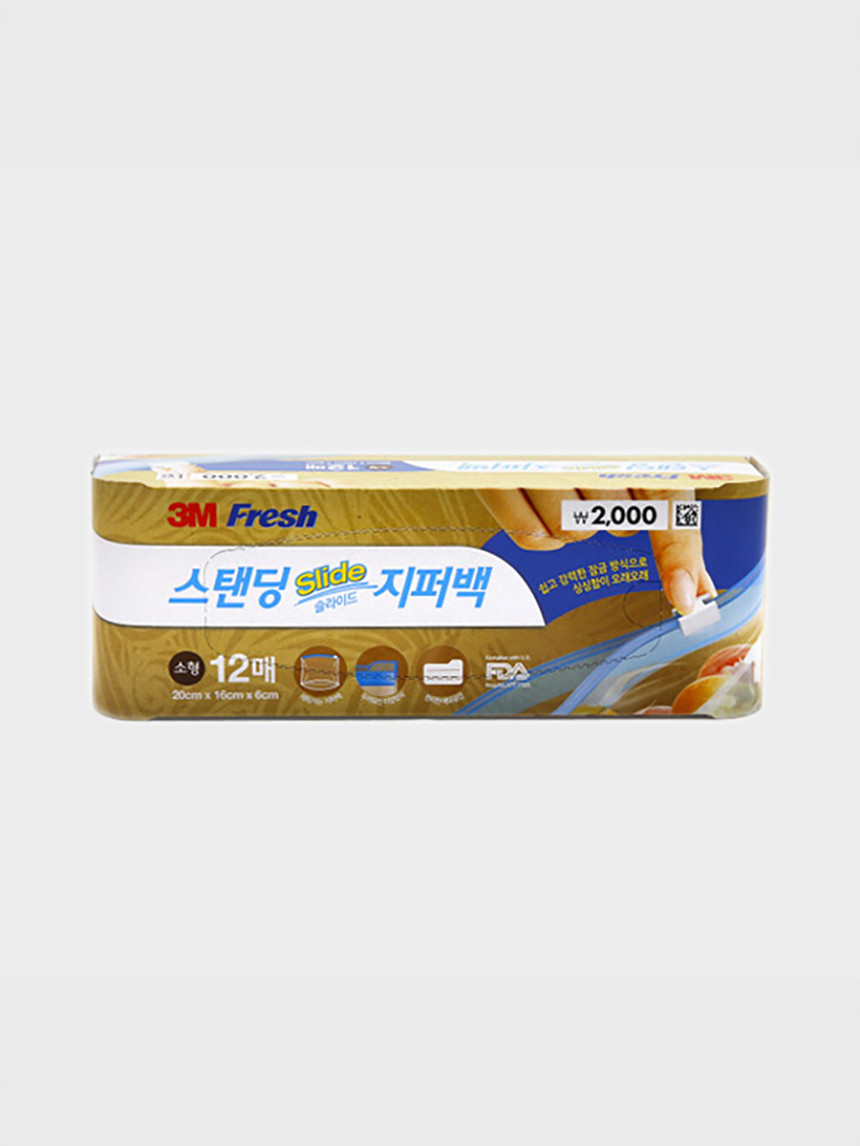 3M Fresh Standing Slide Zipper Bag (Small) 12 sheets