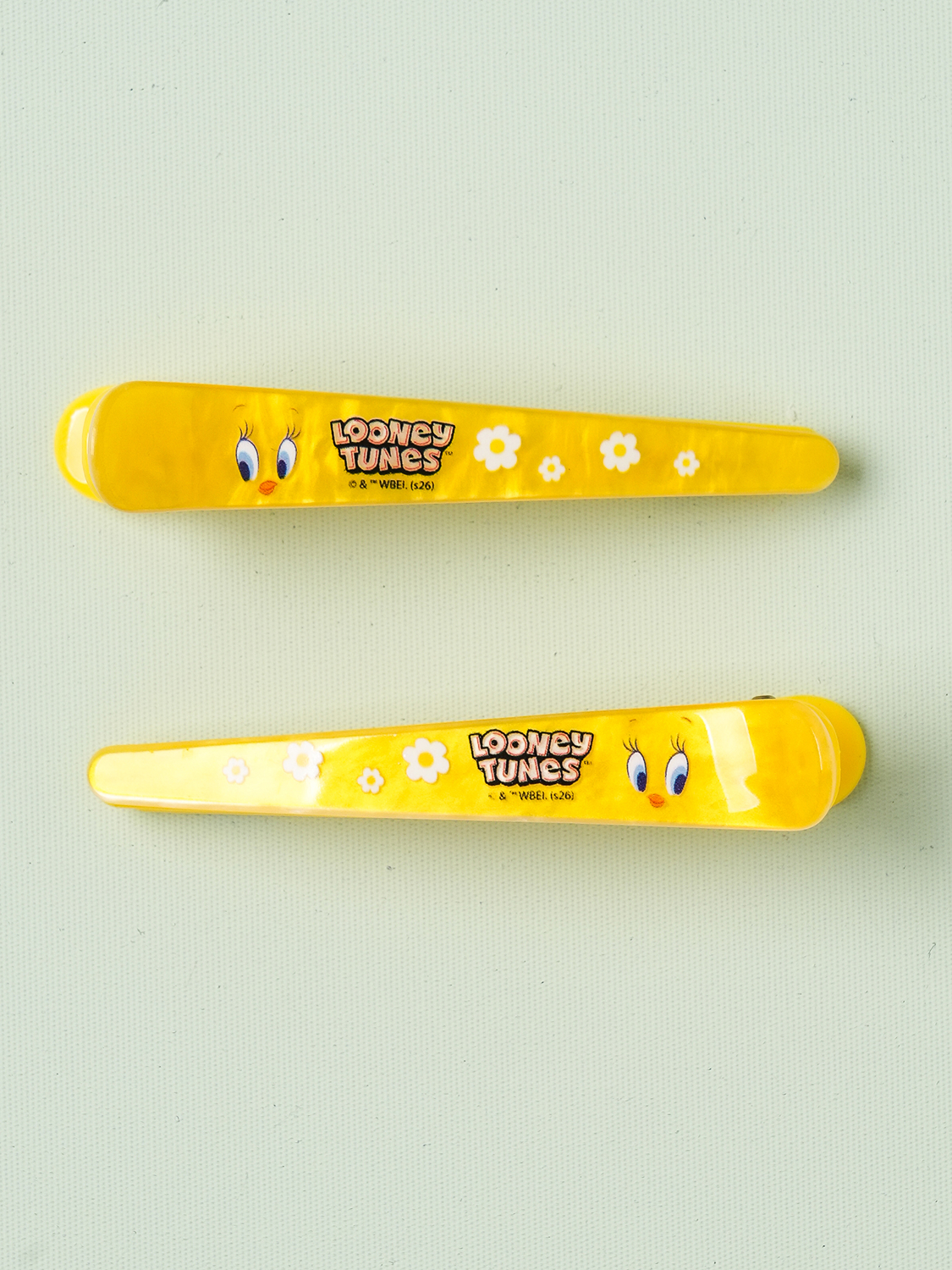 Looney Tunes Slim Hair Clips 2pcs Yellow