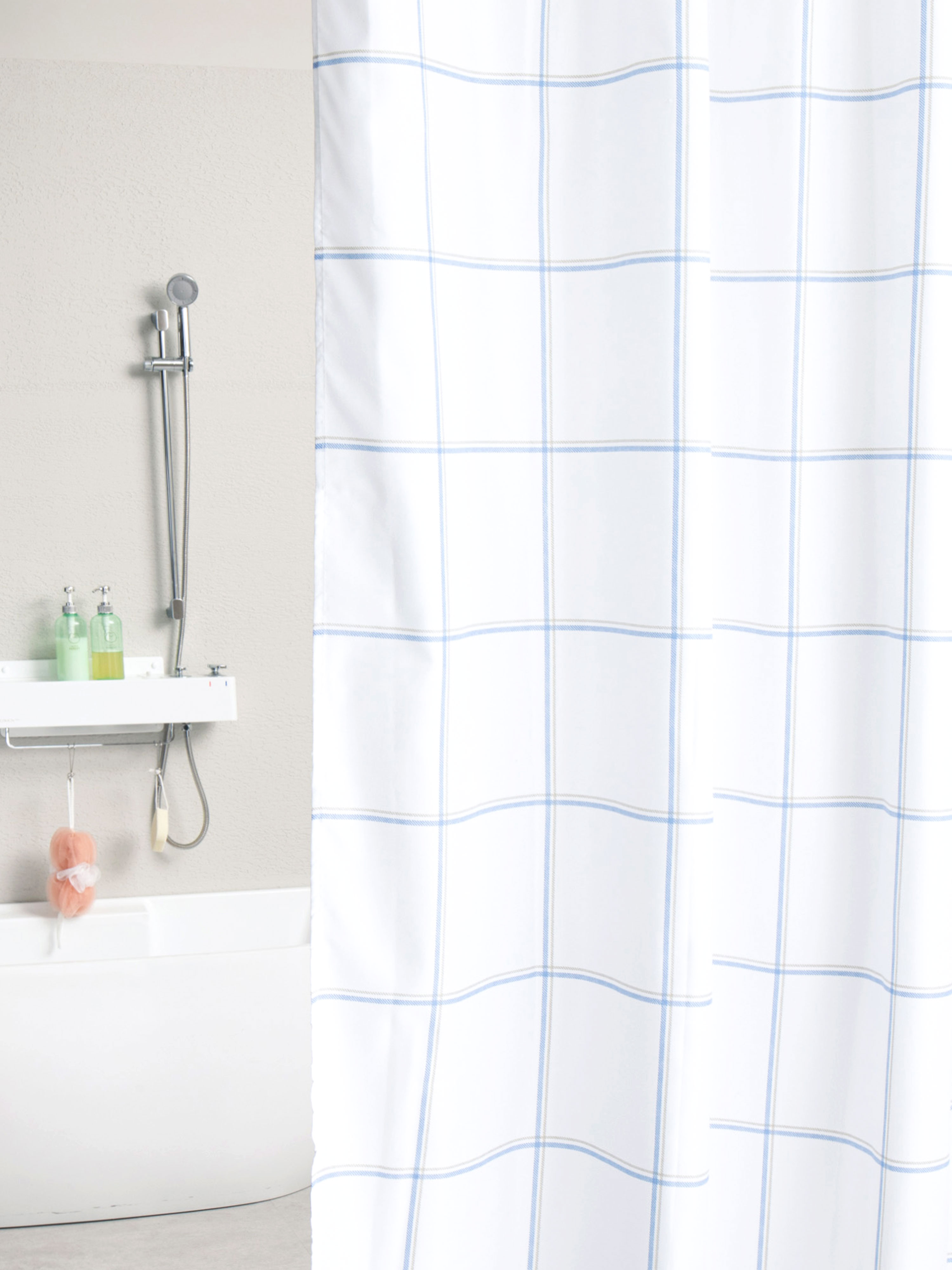 Natural fabric shower curtain 180