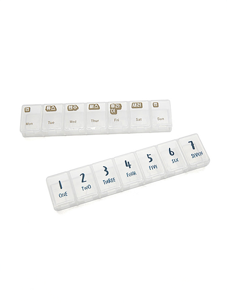 Set of 2 7-compartment medicine bottles