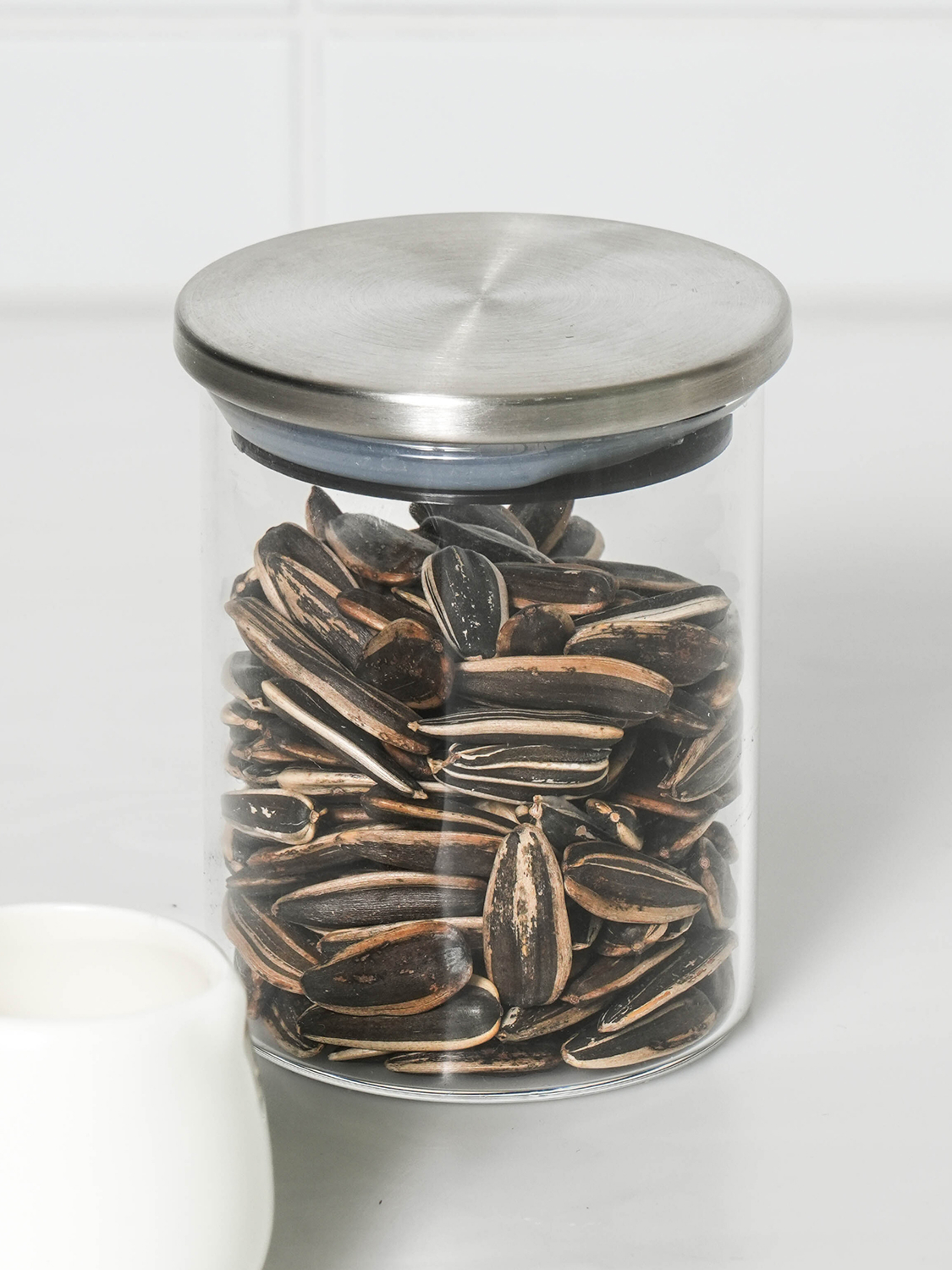 200 ml heat-resistant glass storage container with stainless steel lid