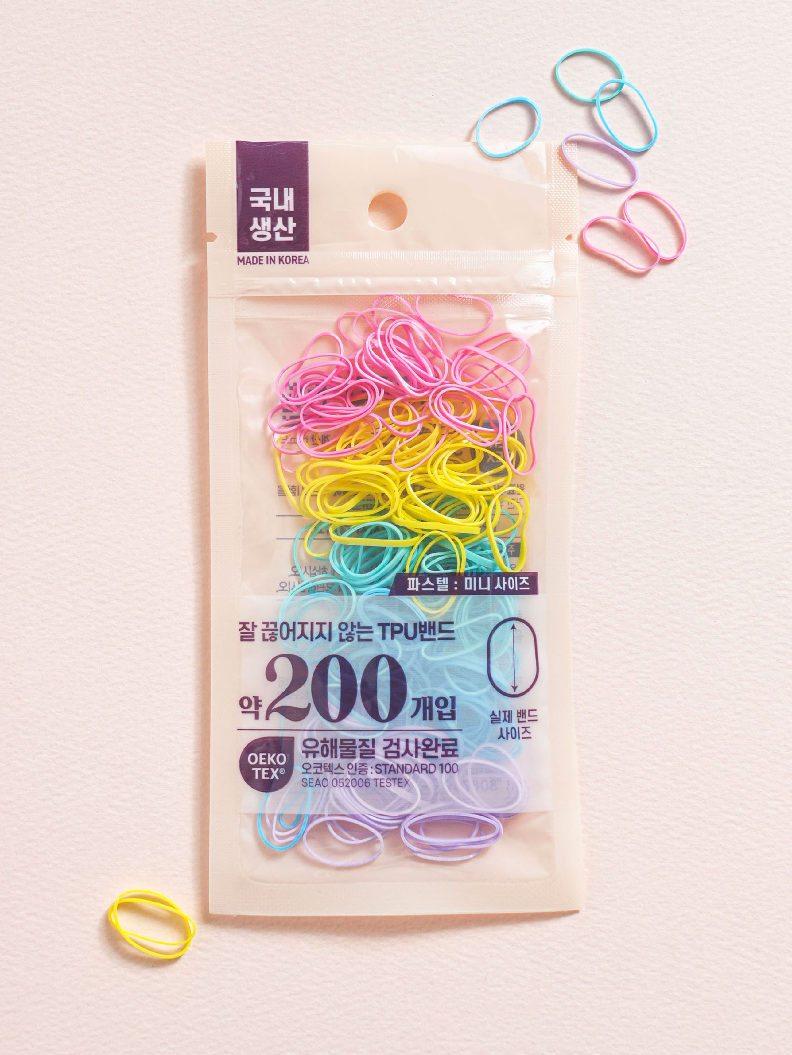 Mini TPU bands 200 pieces pastel