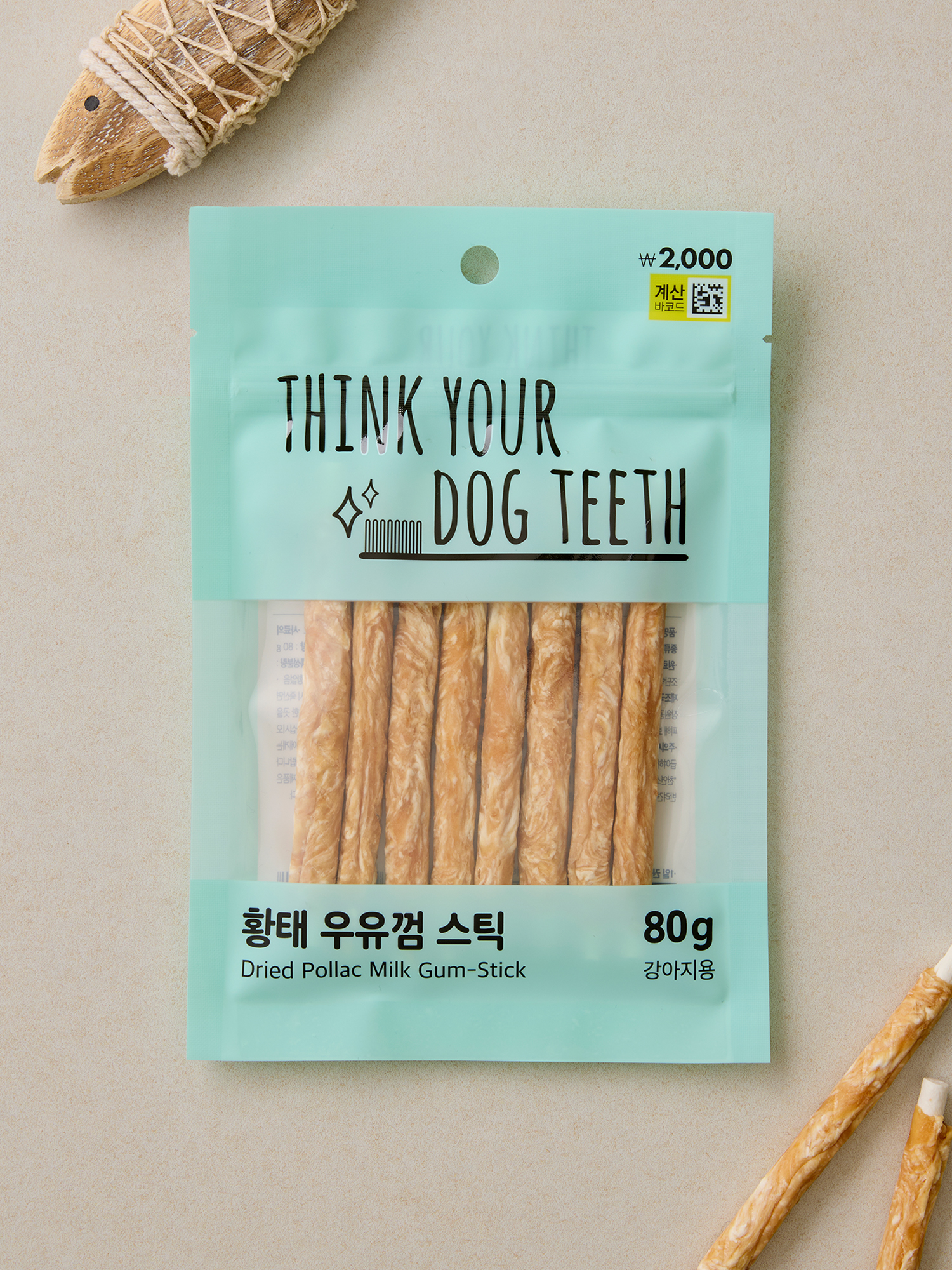[Pet] Think Your Dog Teeth Yellow Taed Dingo Milk Gum Stick 80 g