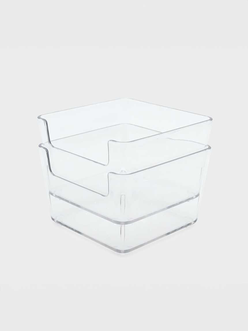 2 clear baskets 9.5