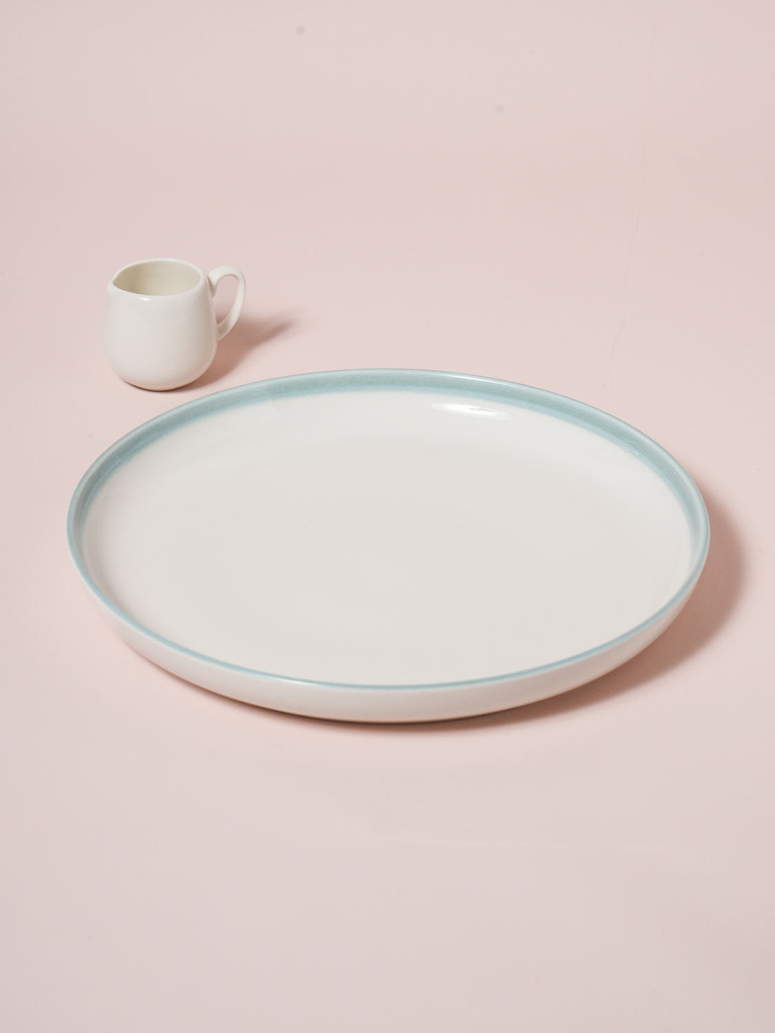 구부 컬러 테두리 라인 접시 14 cm