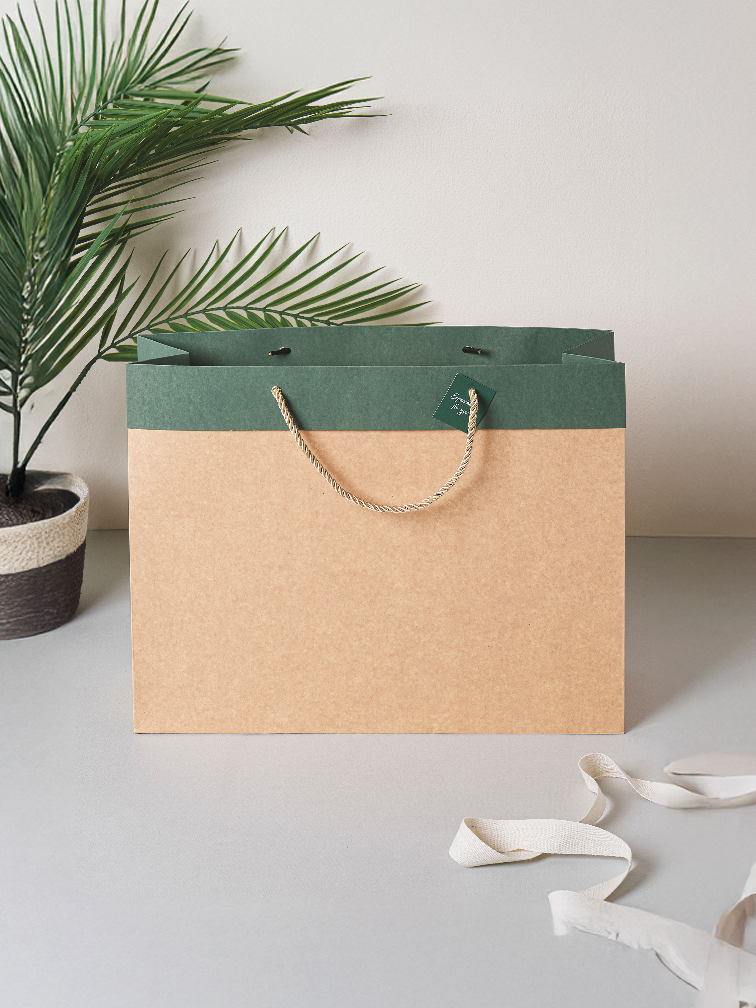 Top Point Kraft Gift Bag L Green